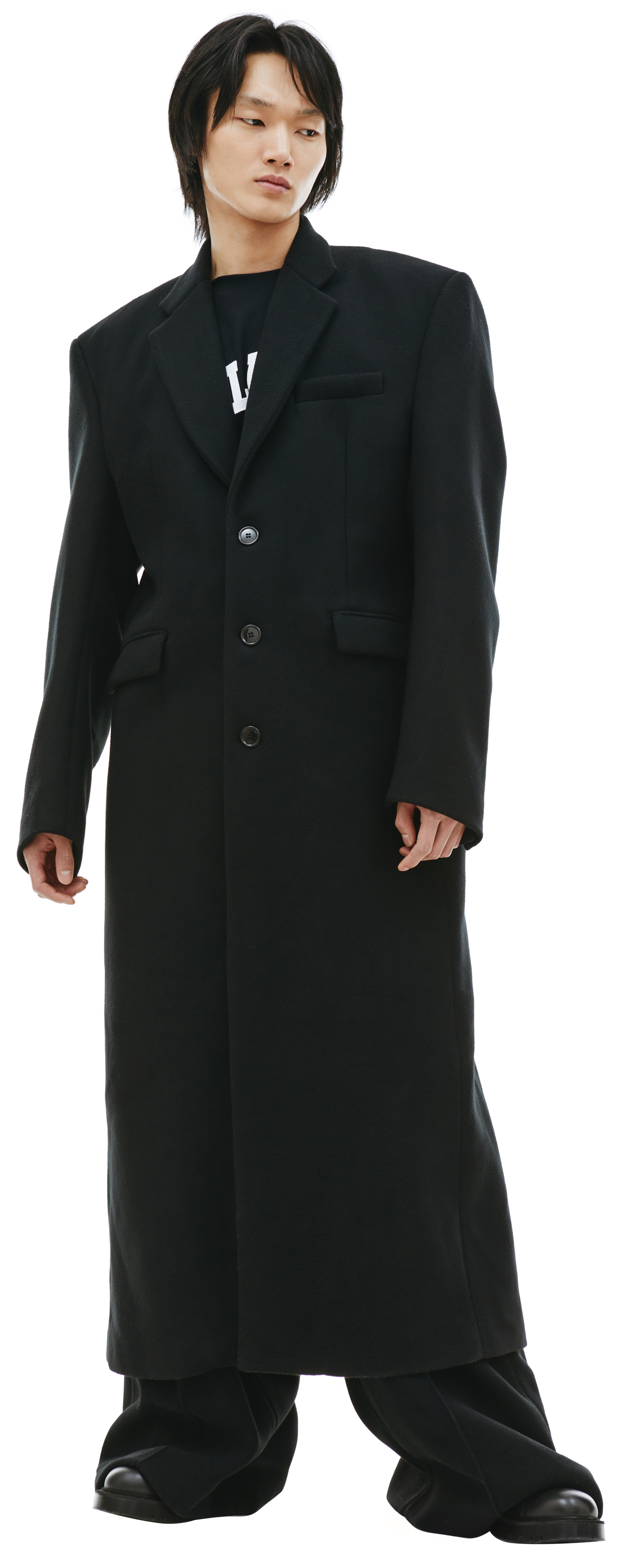 VETEMENTS Черное оверсайз пальто