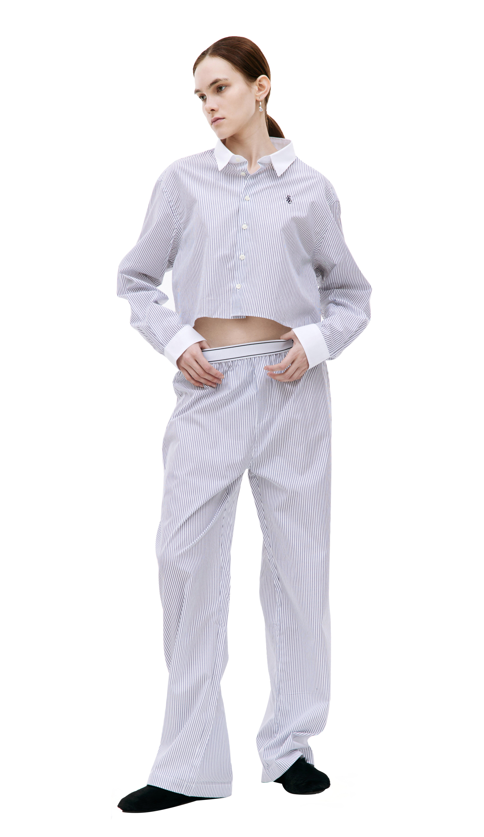 SPORTY & RICH Укороченная рубашка в полоску