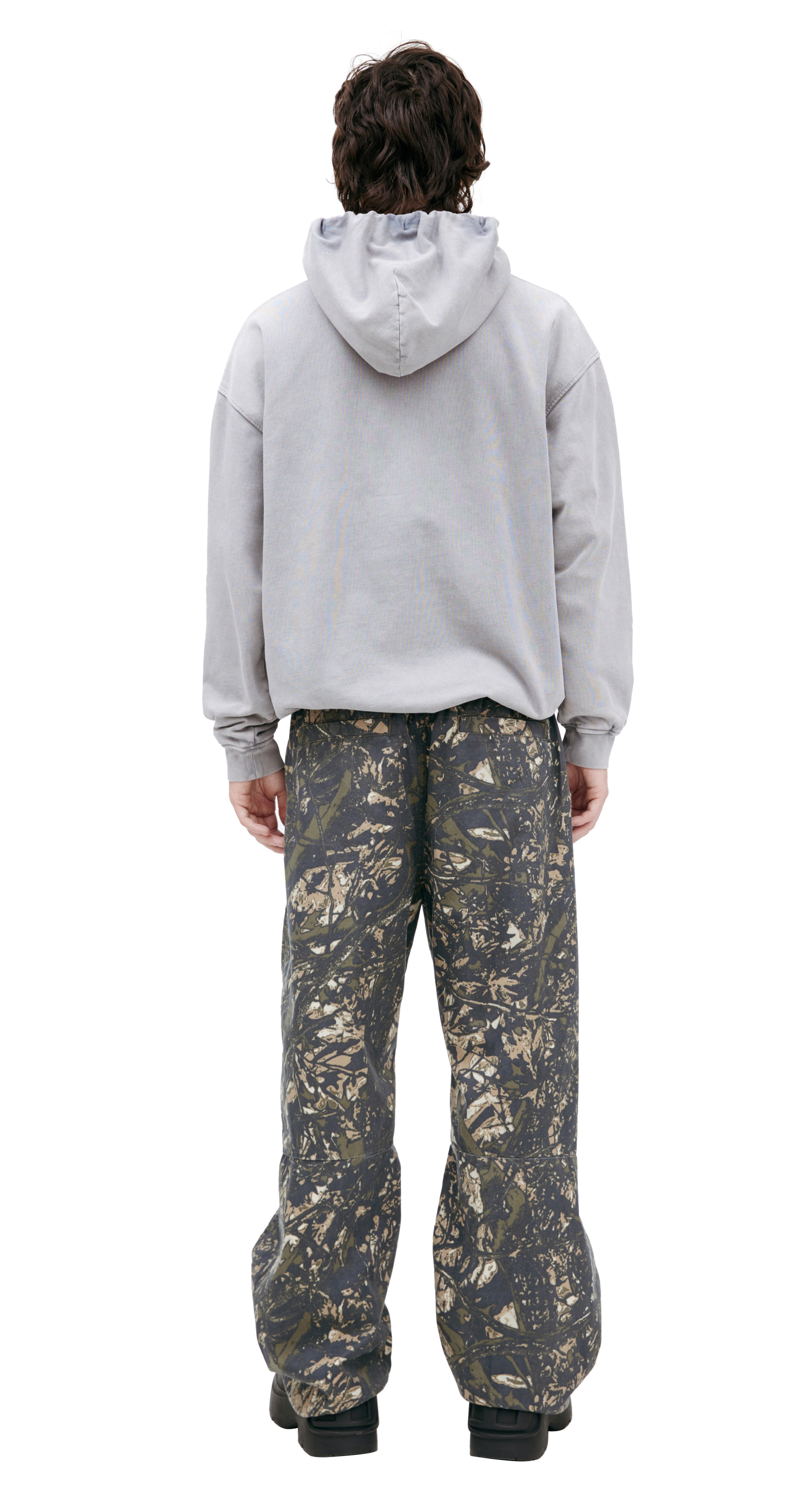 Diesel Серое худи с вышитым логотипом