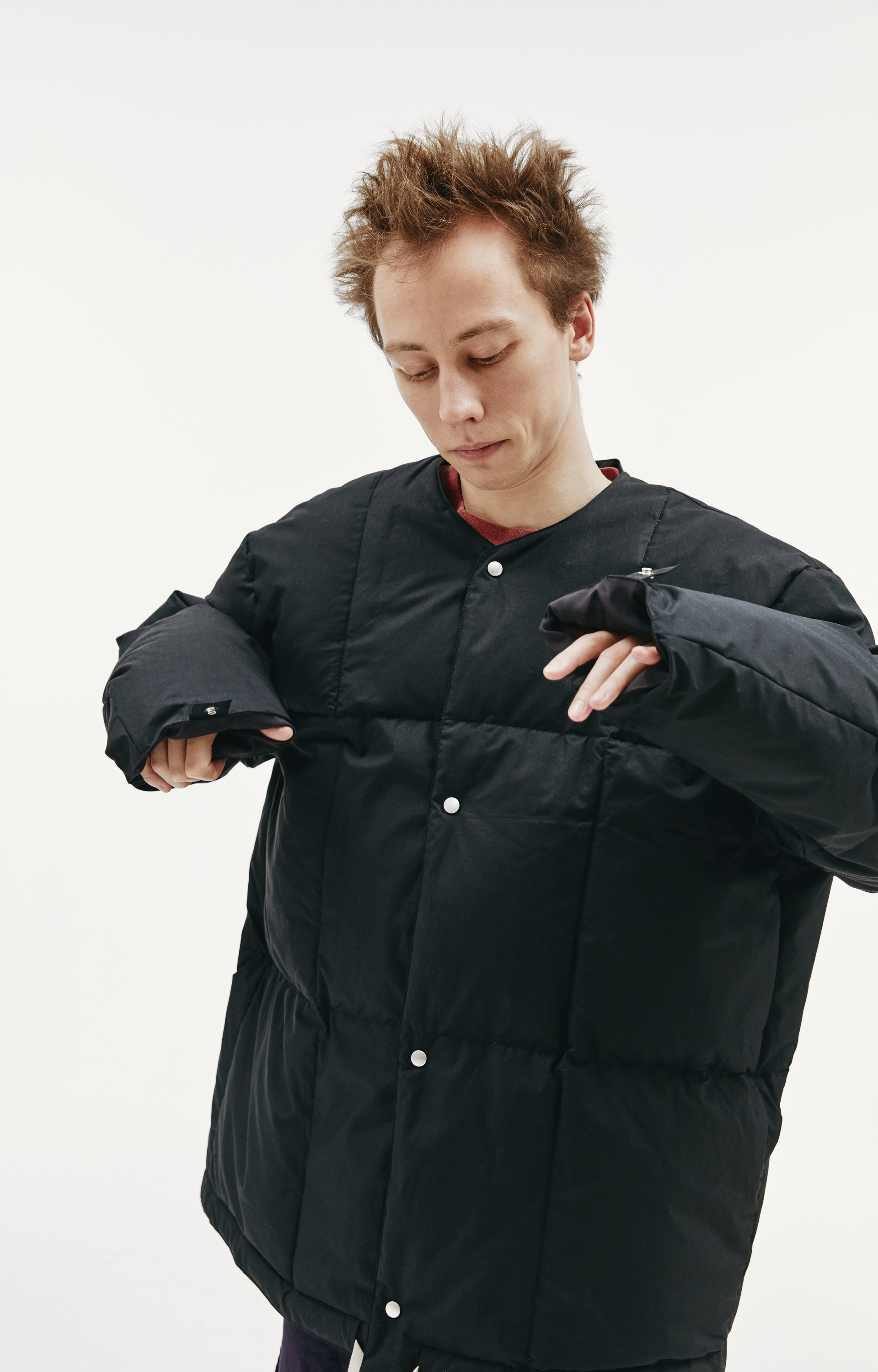 Jil Sander Темно-синий пуховый бомбер