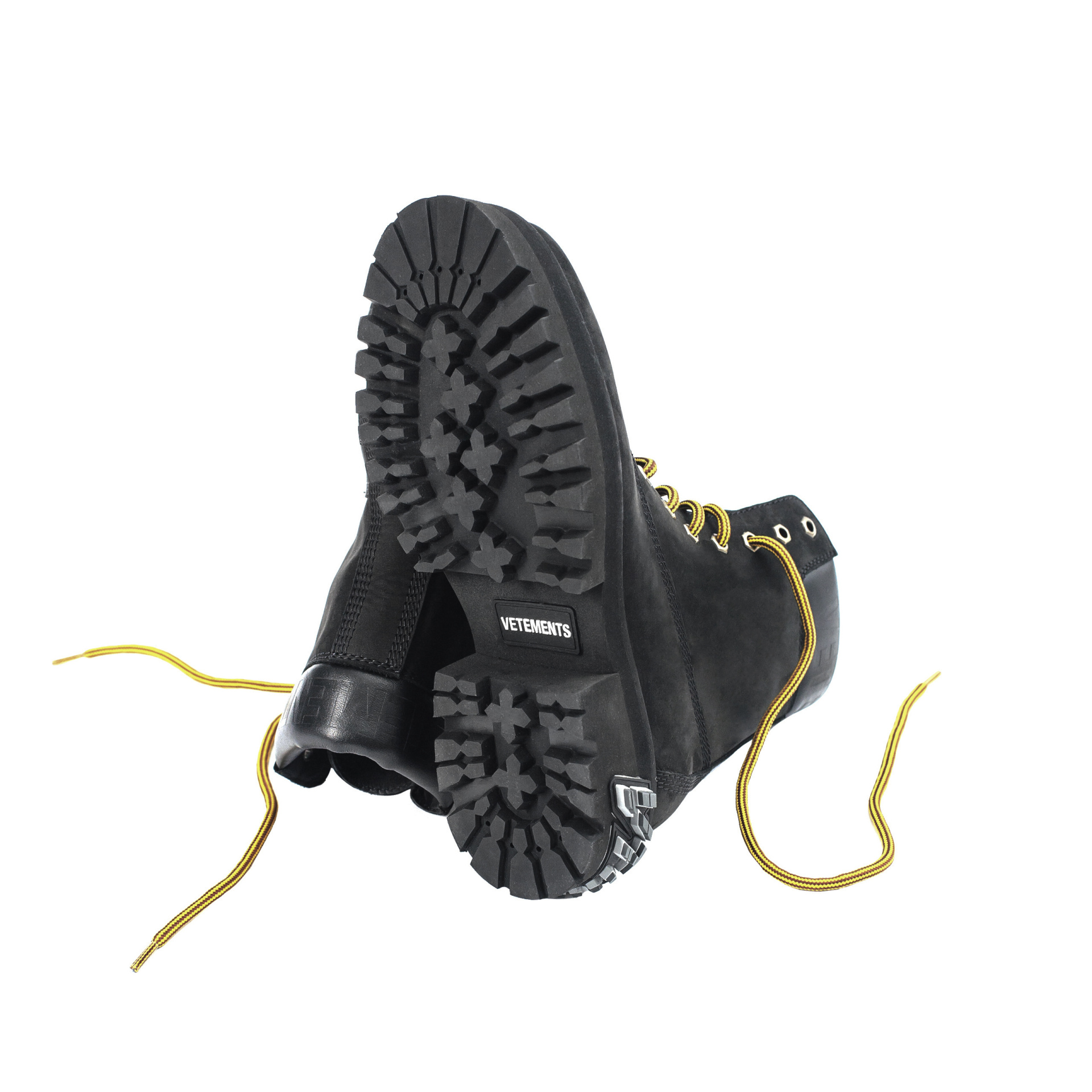 VETEMENTS Черные ботинки с резиновым логотипом