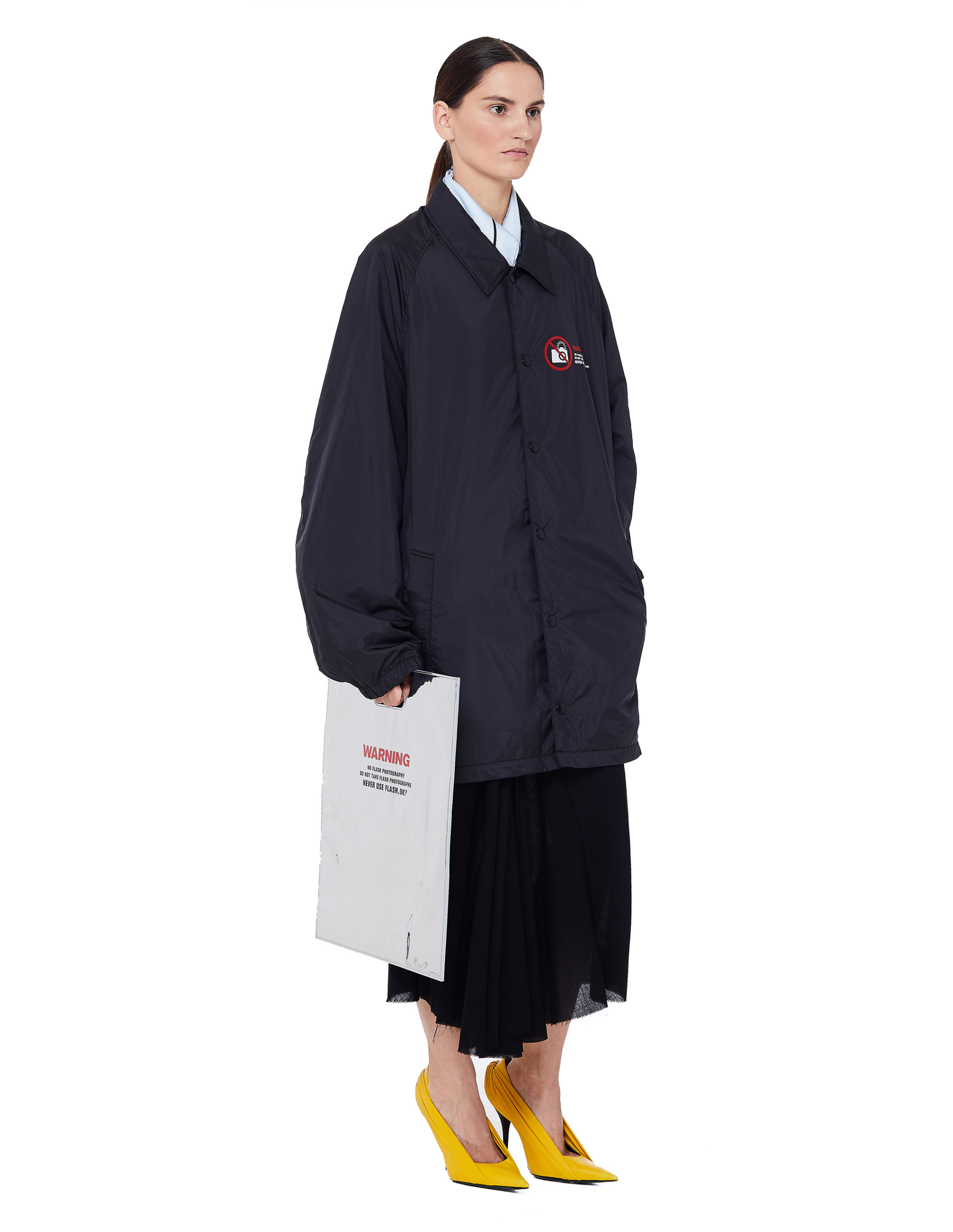 Doublet Cеребристая кожаная сумка Never Use Flash