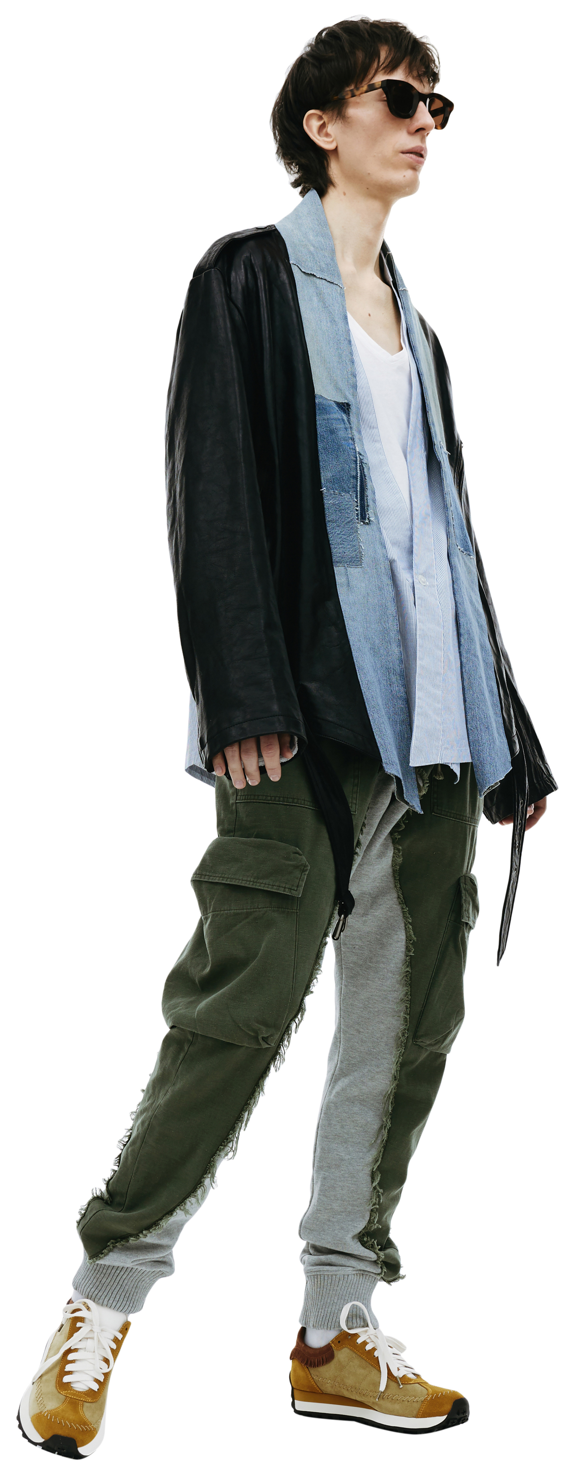 Greg Lauren Комбинированная куртка Brando