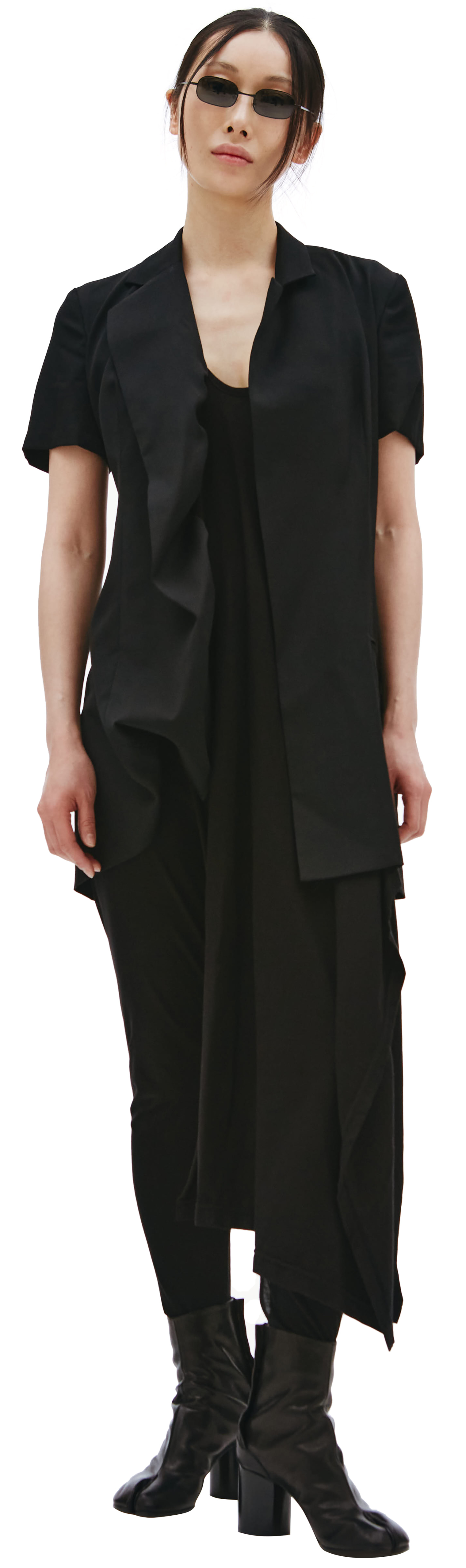 Yohji Yamamoto Асимметричный жакет с короткими рукавами