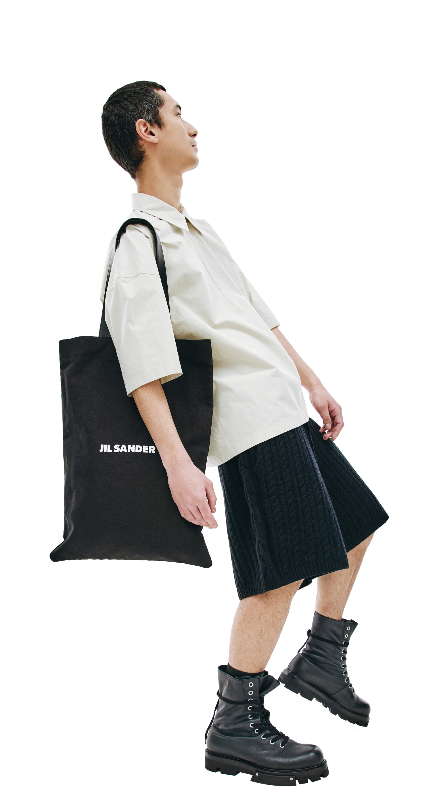 Jil Sander Сумка-шоппер с кожаными ручками