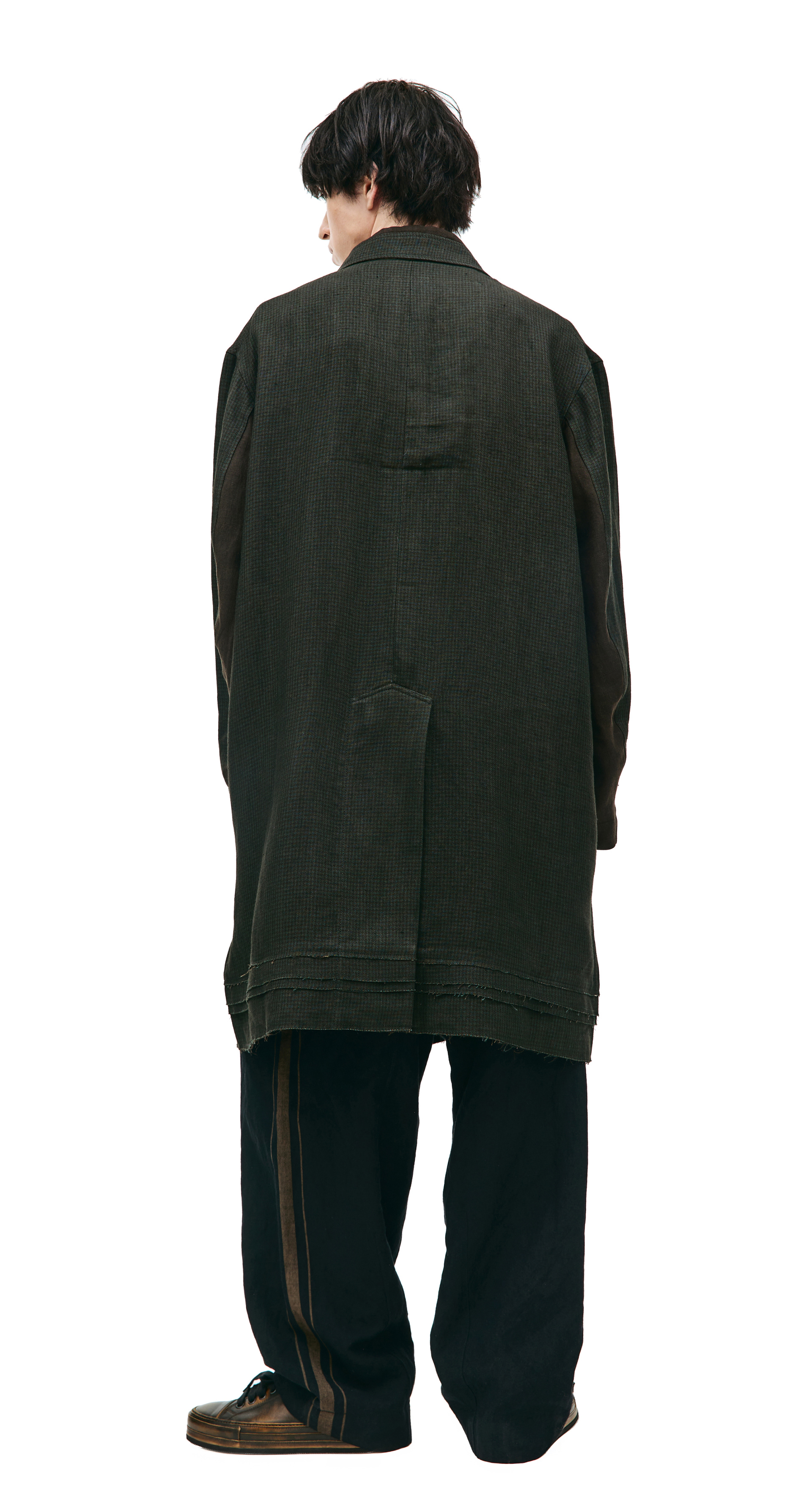 Ziggy Chen Льняное пальто в клетку