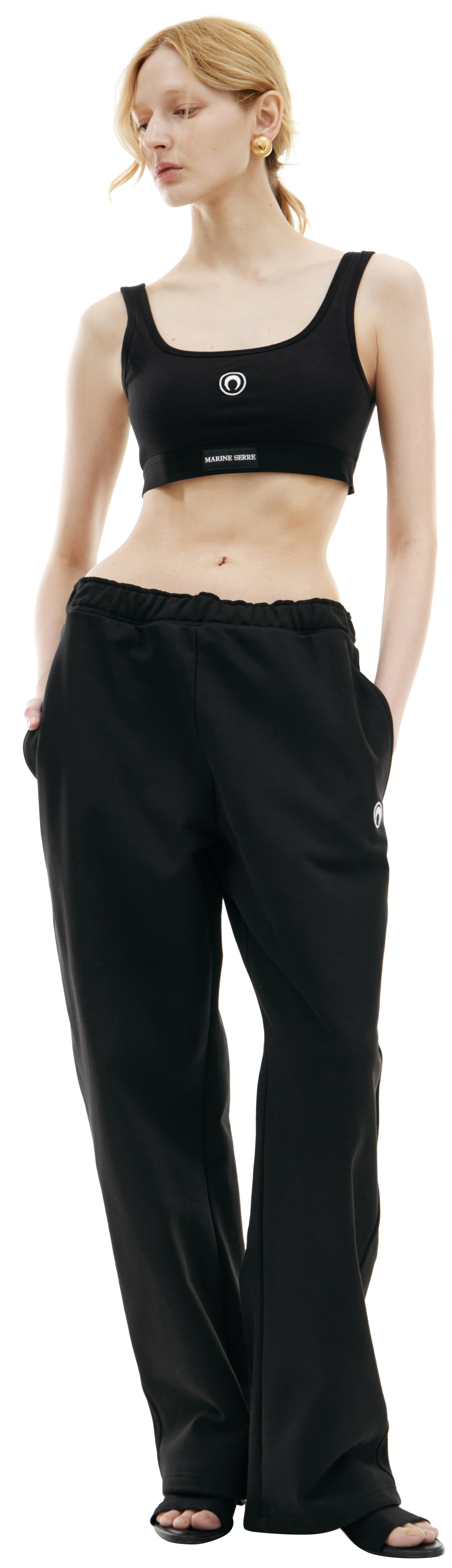 MARINE SERRE Черное бра с логотипом