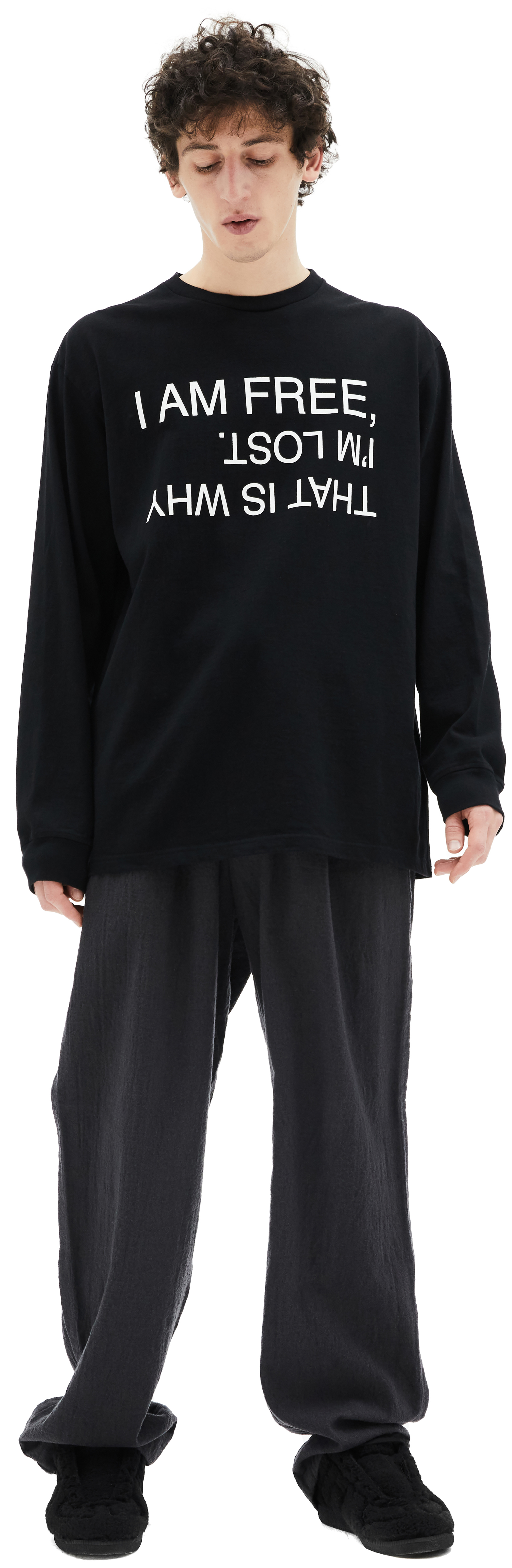 Undercover Черный Лонгслив с принтом