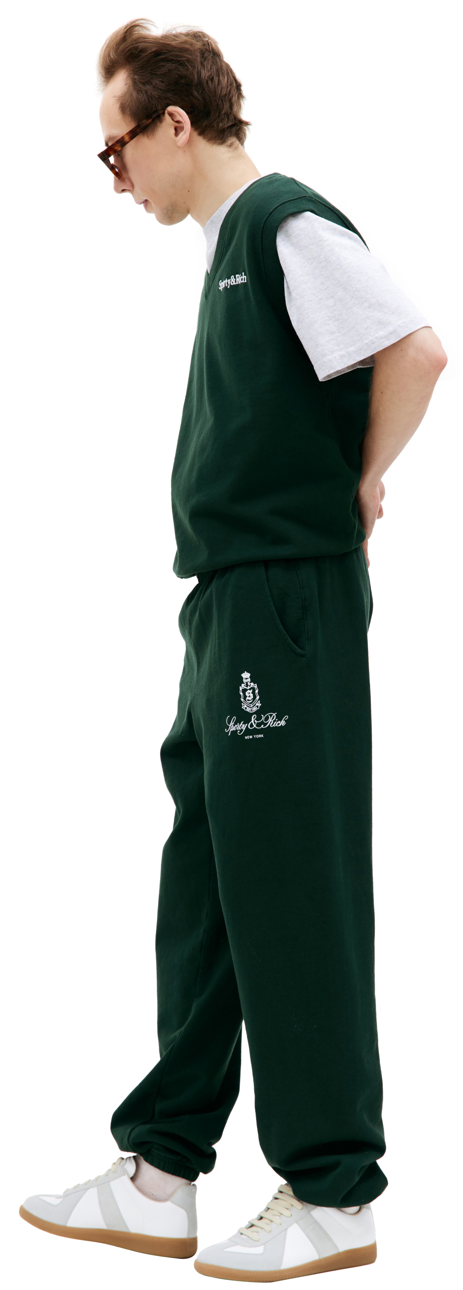 SPORTY & RICH Спортивные брюки Vendome с логотипом