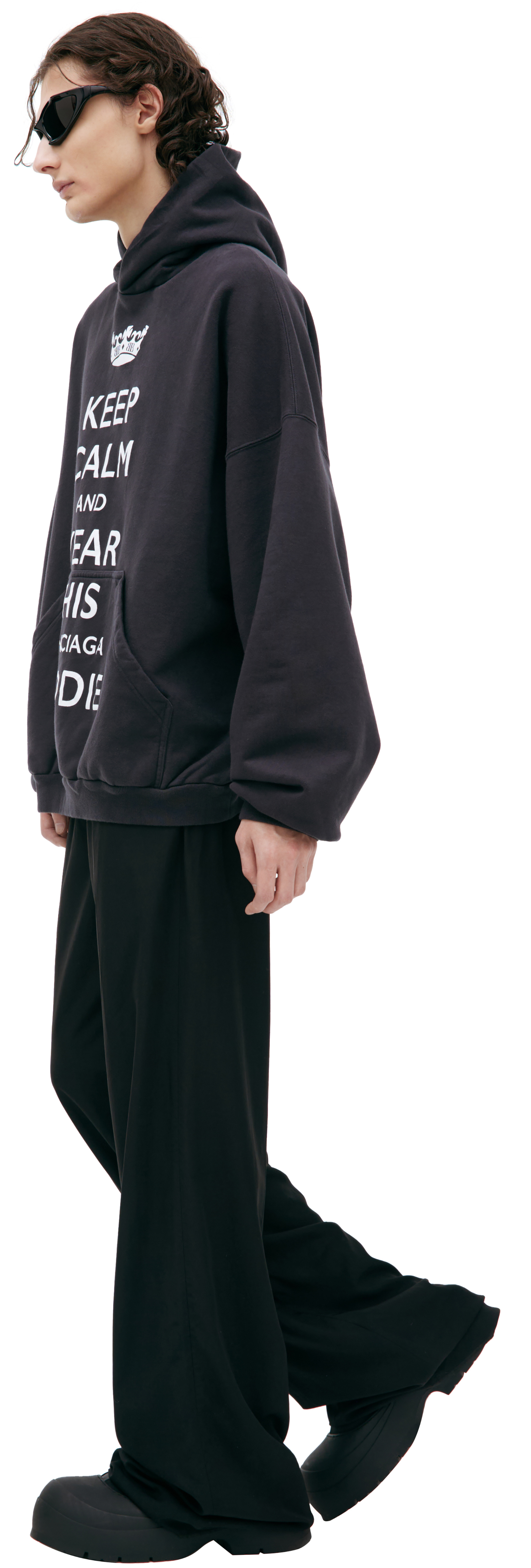 Balenciaga Черное худи \'Keep Calm\'