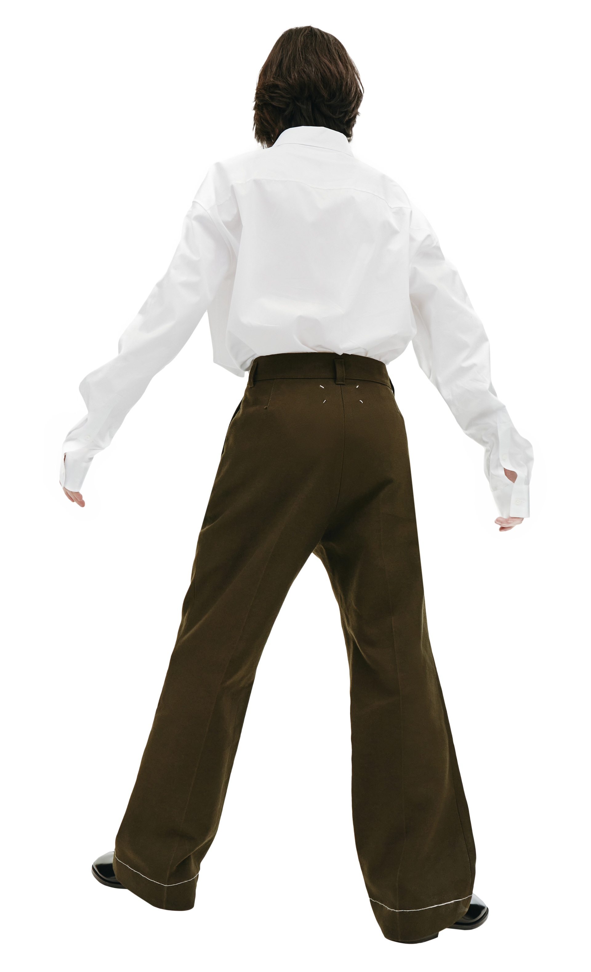 Maison Margiela Темно-зеленые брюки со стрелками