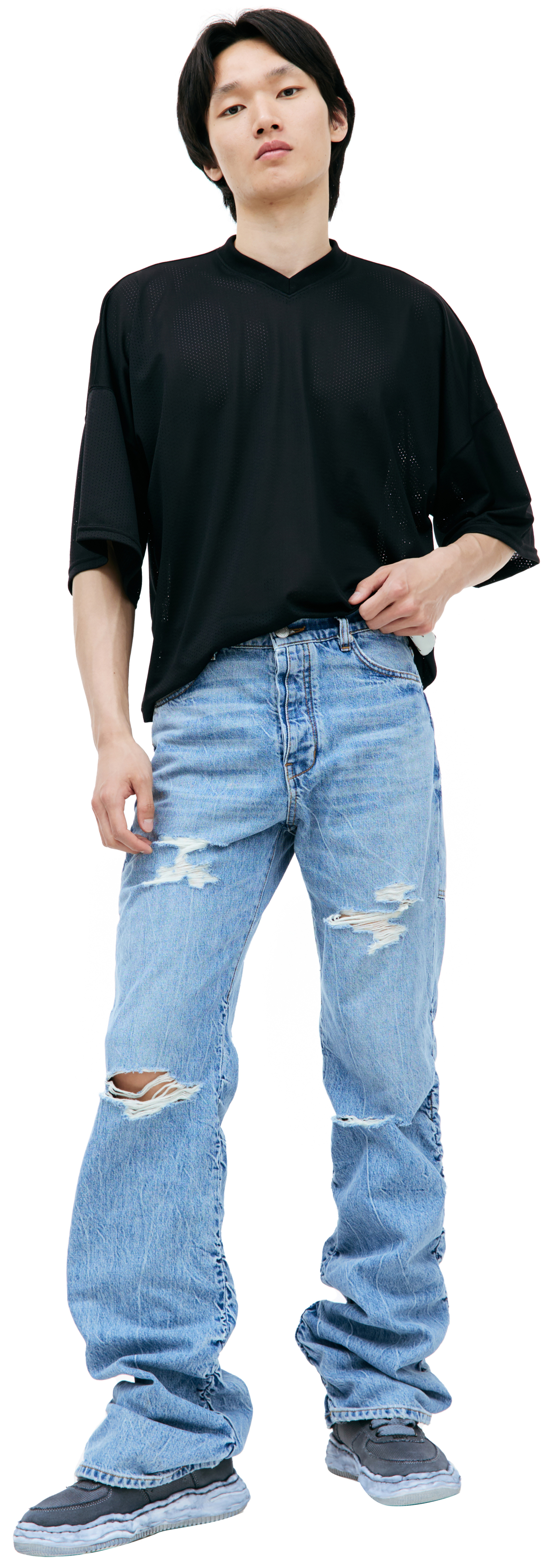 B1ARCHIVE Узкие джинсы с драпировкой