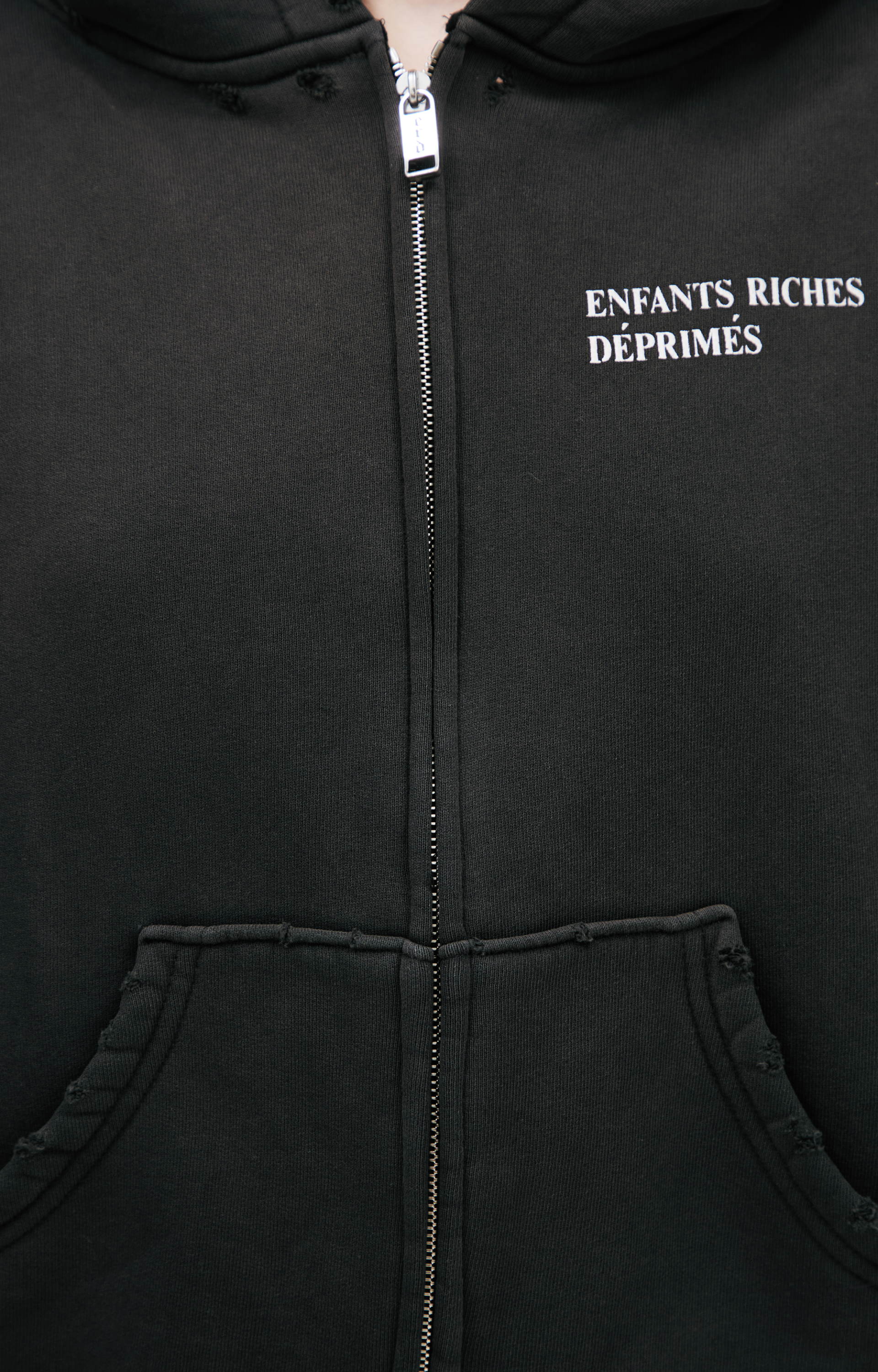 Enfants Riches Déprimés Темно-серое худи с потертостями
