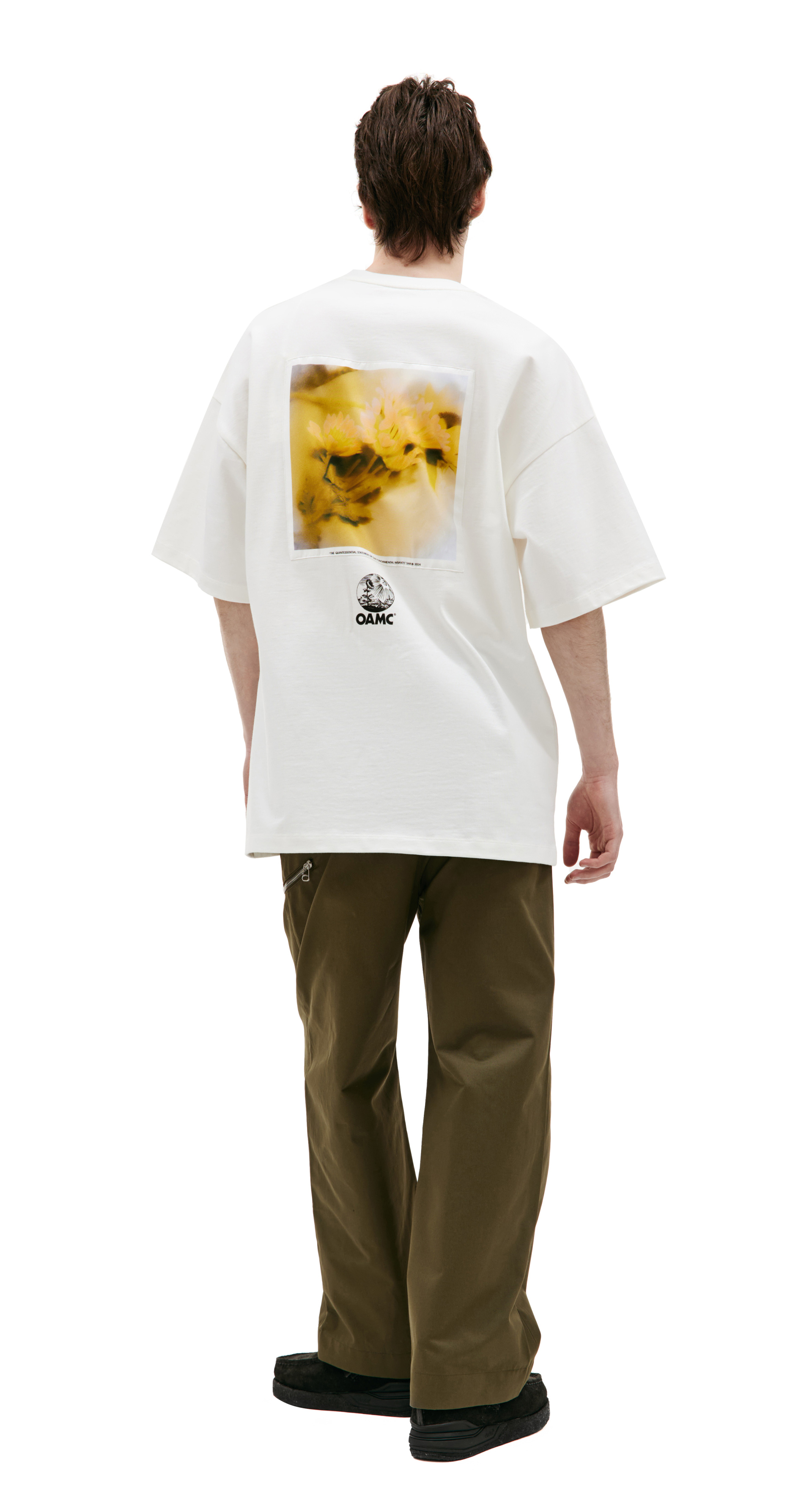 OAMC Белая футболка с шелковым патчем
