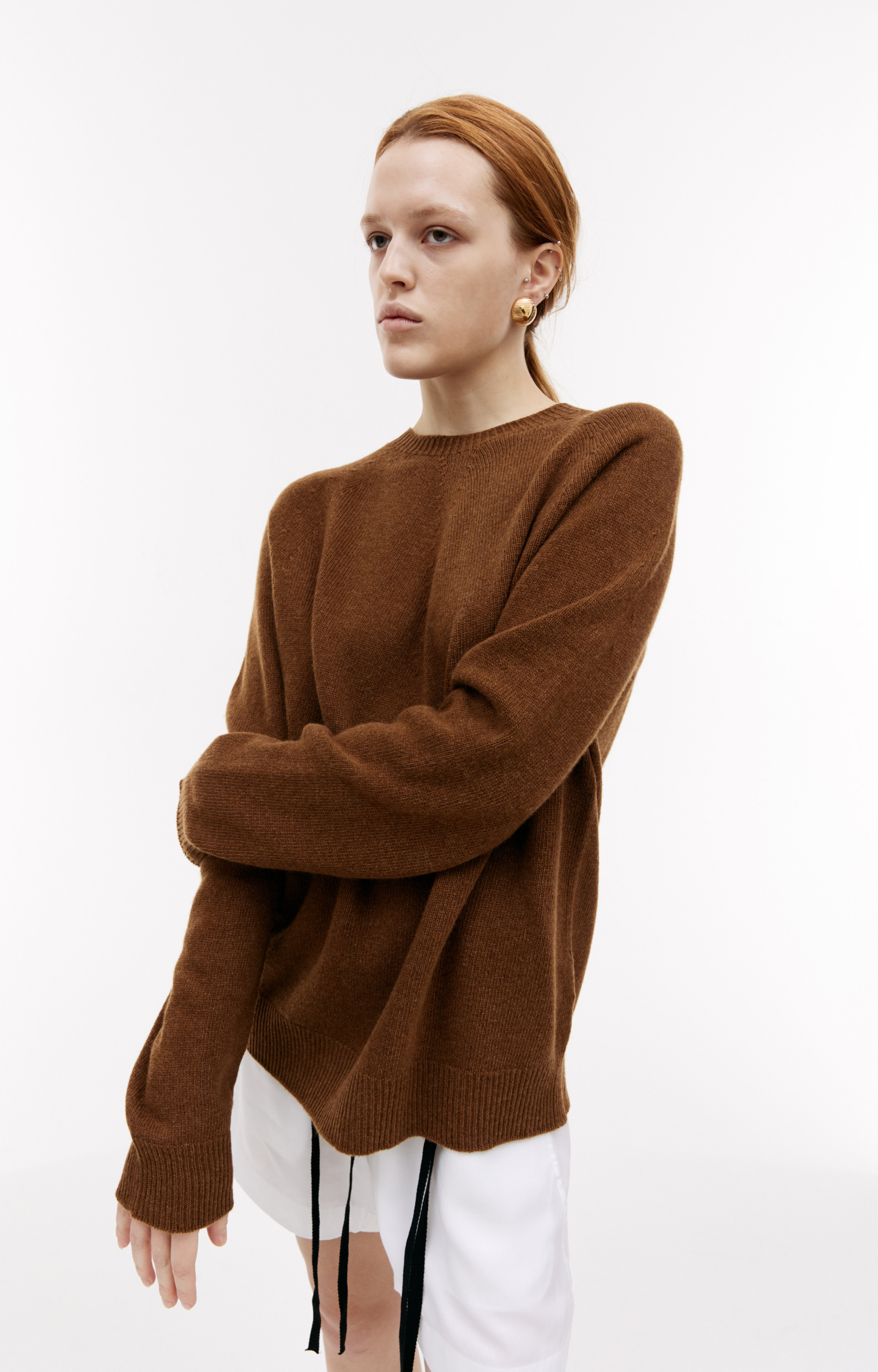 Jil Sander Коричневый свитер из шерсти и кашемира