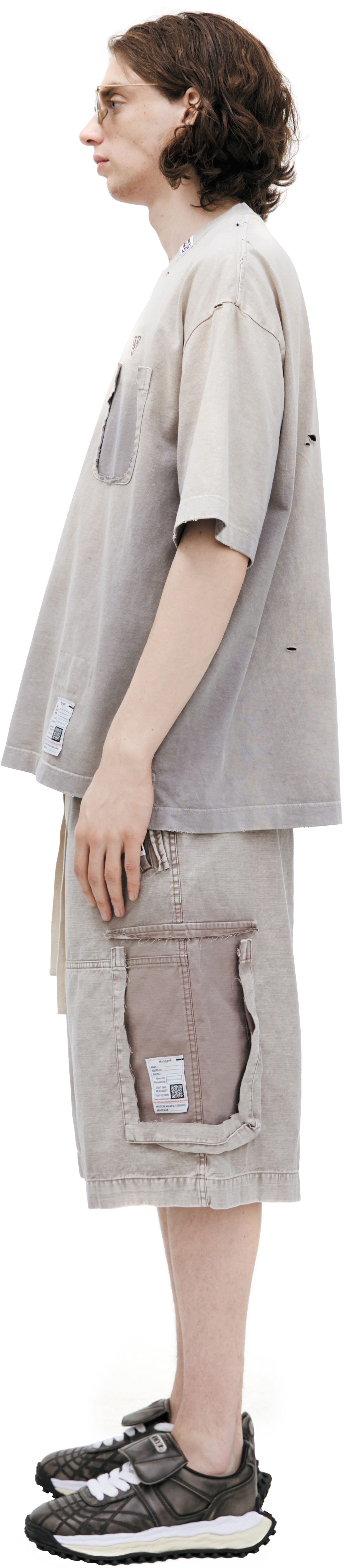 Maison Mihara Yasuhiro Футболка с оторванным карманом