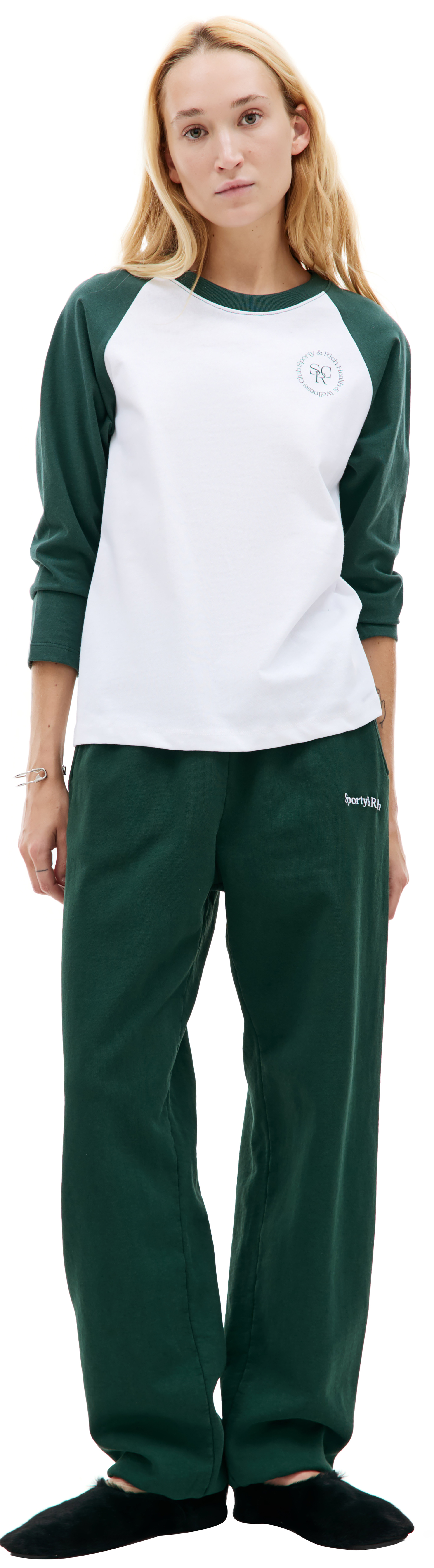 SPORTY & RICH Лонгслив SRHWC с контрастными рукавами