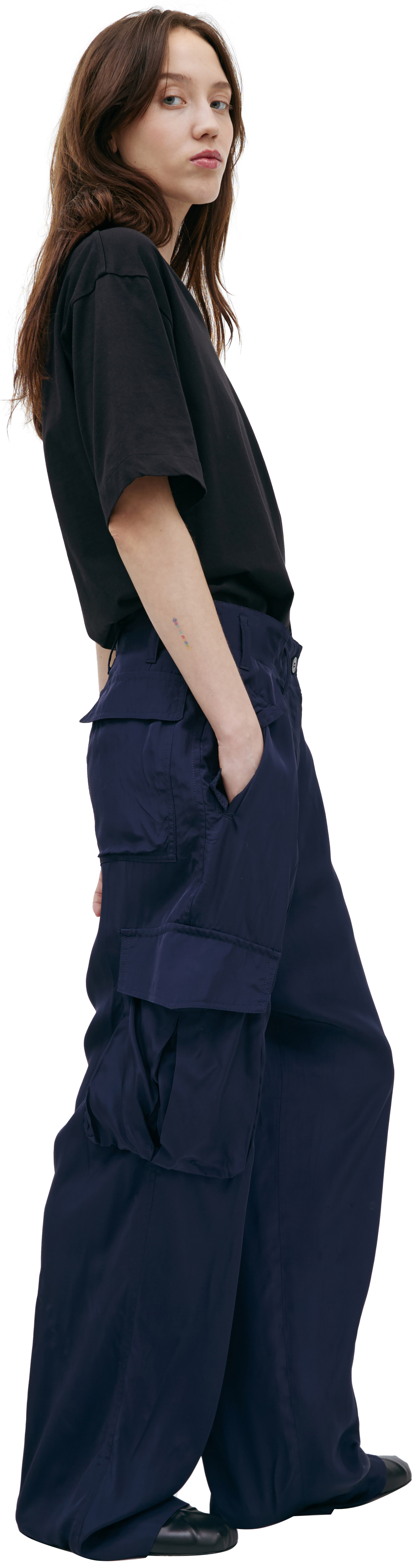 Dries Van Noten Брюки карго с накладными карманами