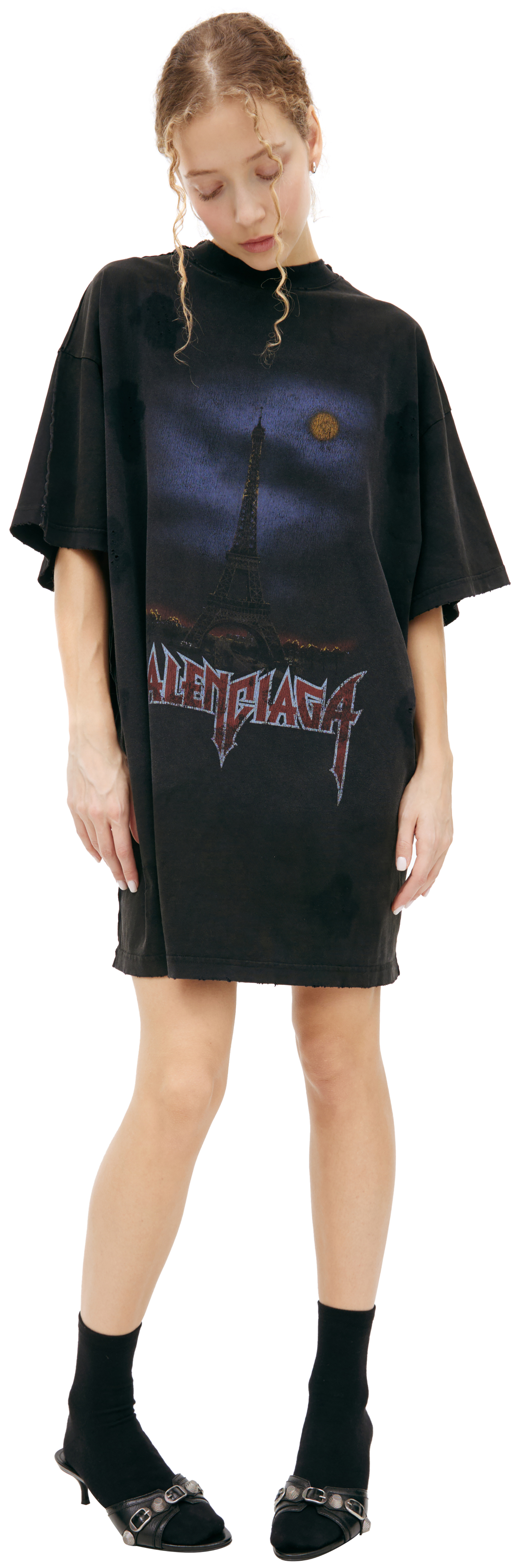 Balenciaga Черная футболка с принтом