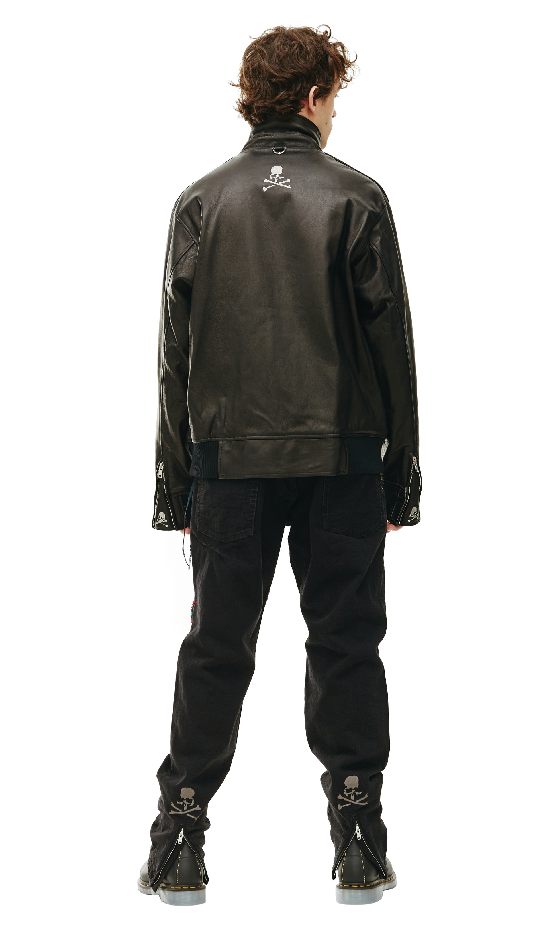 Mastermind WORLD Кожаная куртка с накладными карманами