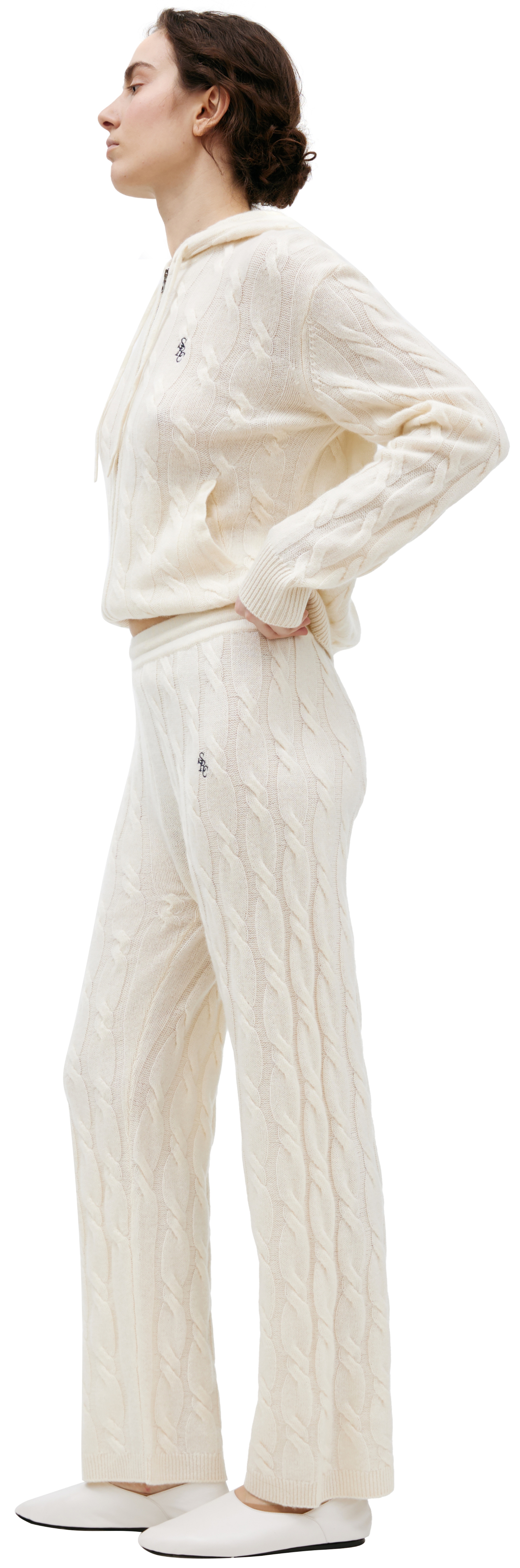 SPORTY & RICH Вязаные брюки из кашемира