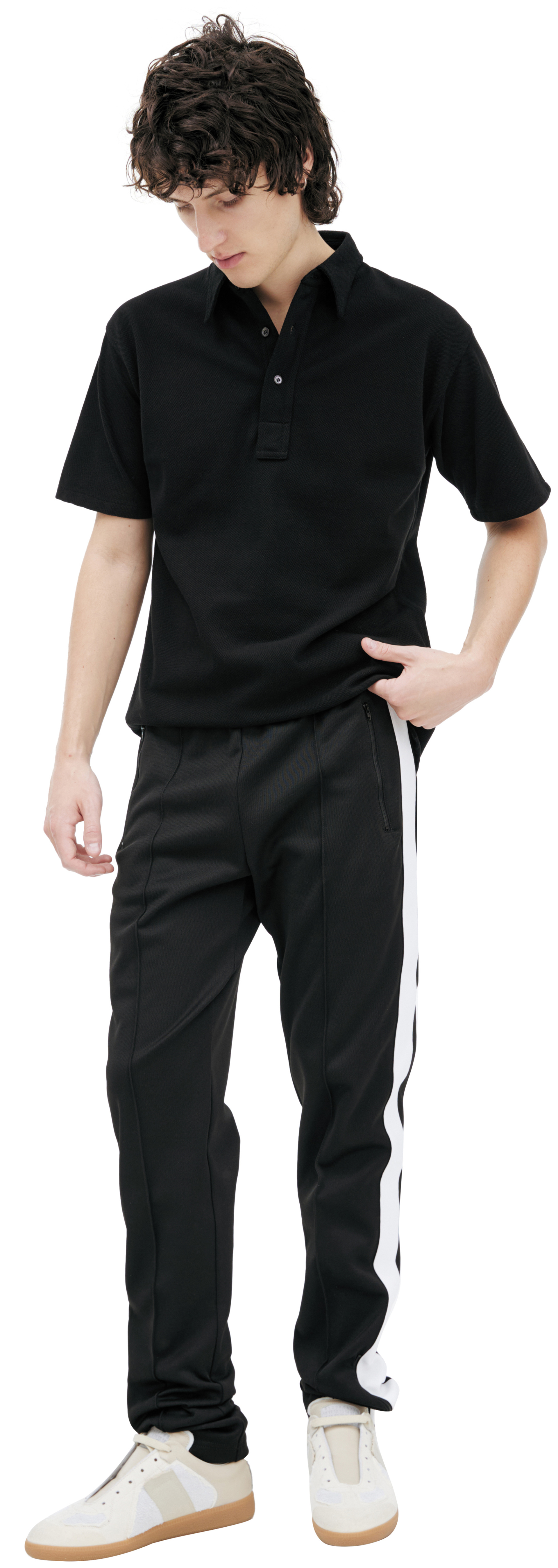 Maison Margiela Черные брюки с лампасами