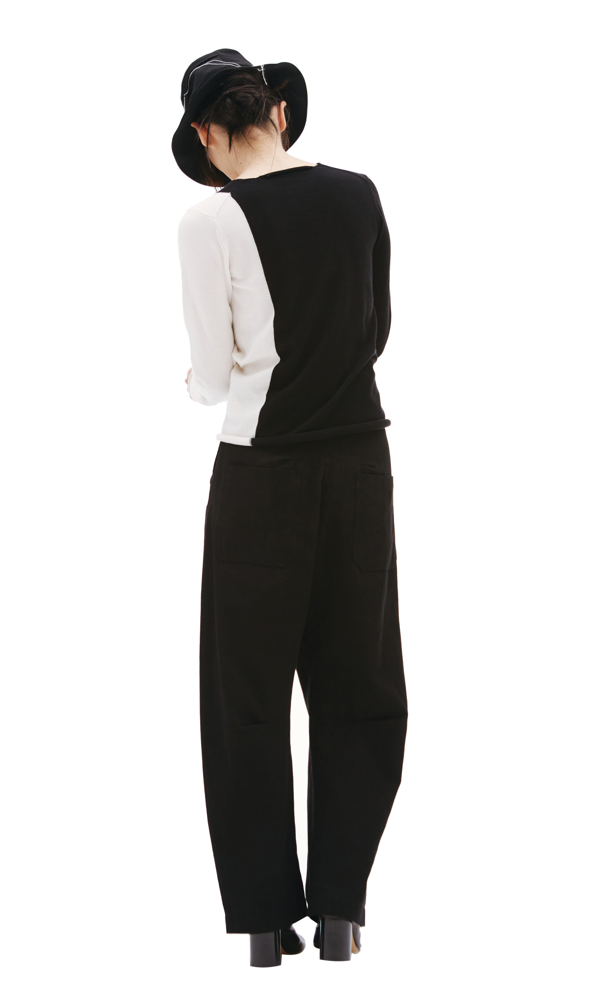 Y\'s Черный пуловер из хлопка