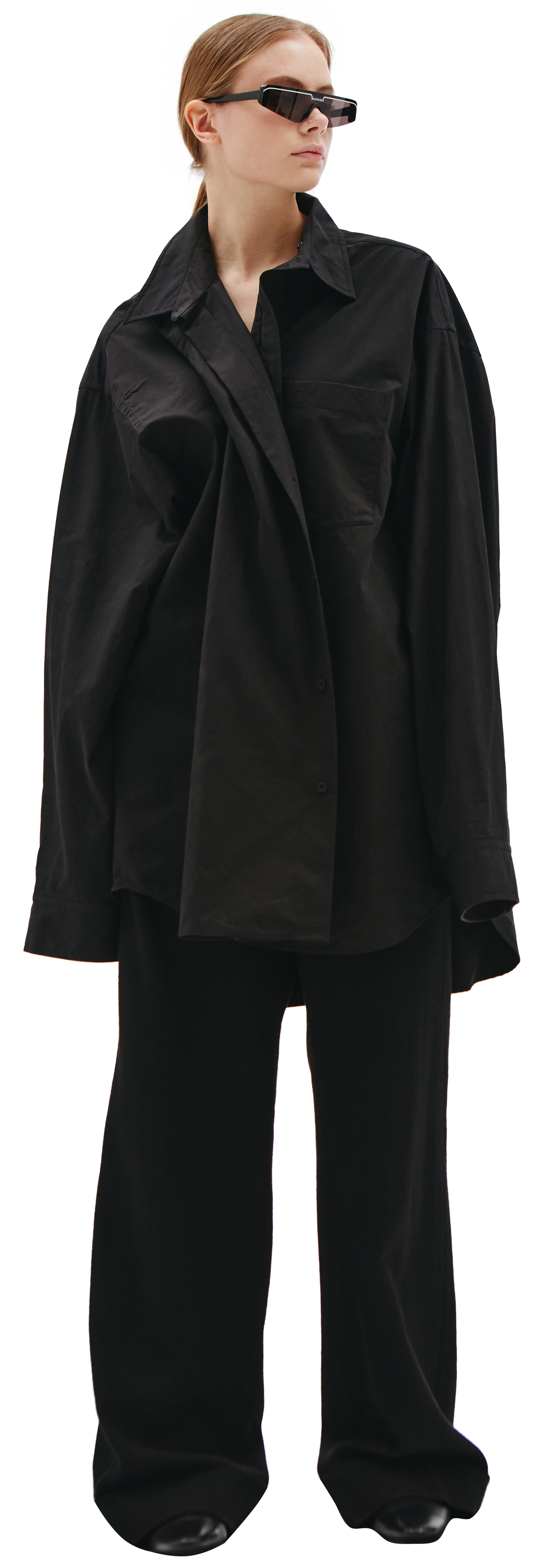 Balenciaga Черная оверсайз рубашка