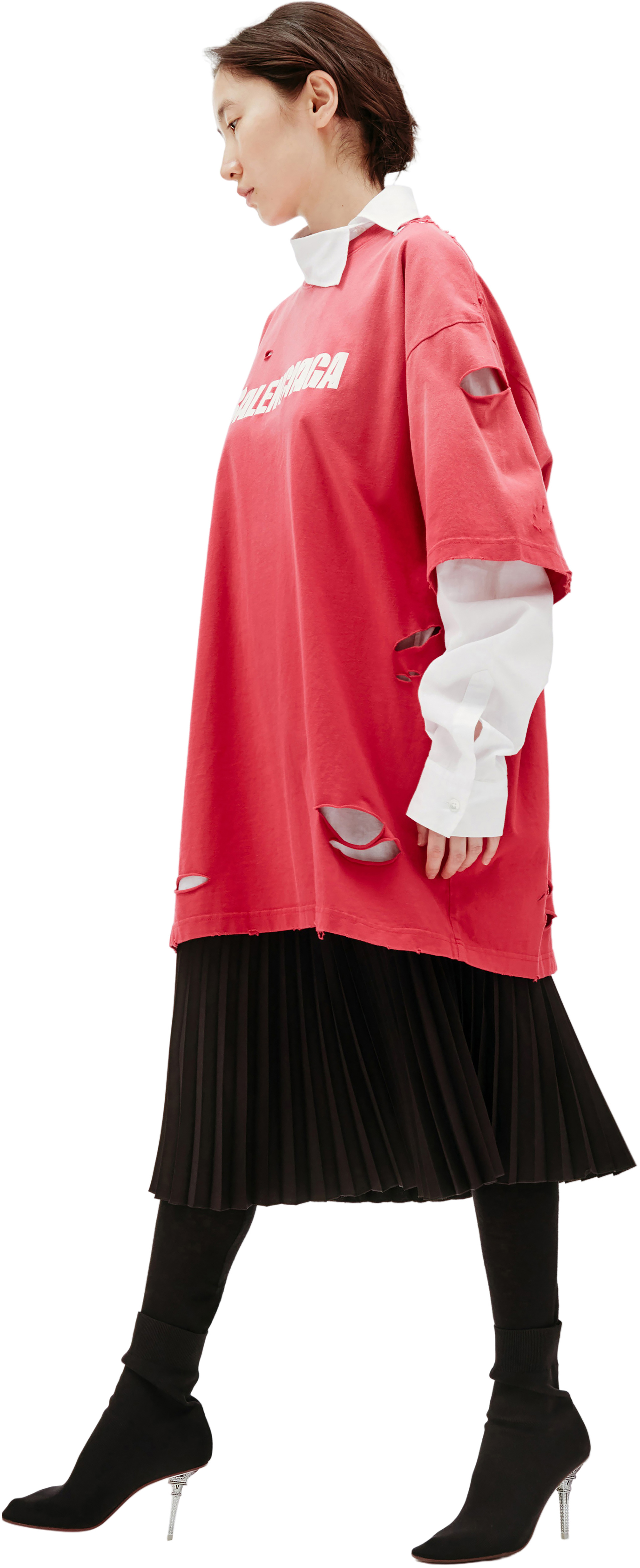 Balenciaga Розовая футболка с принтом