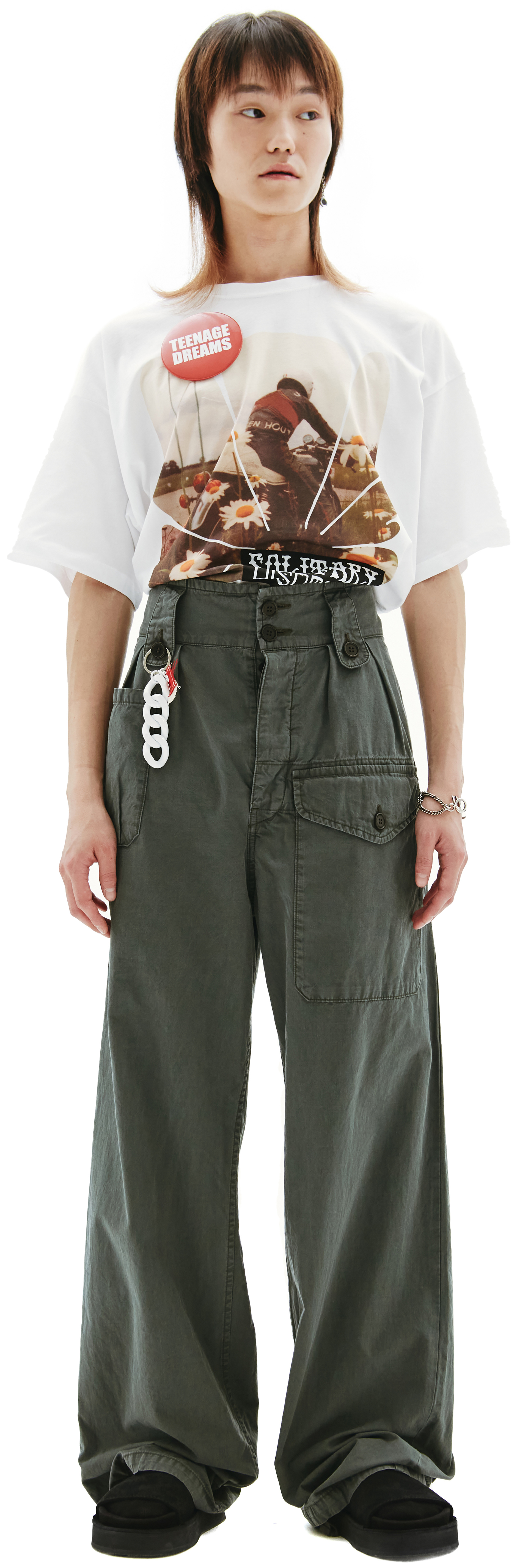 visvim Прямые хлопковые брюки с карманами