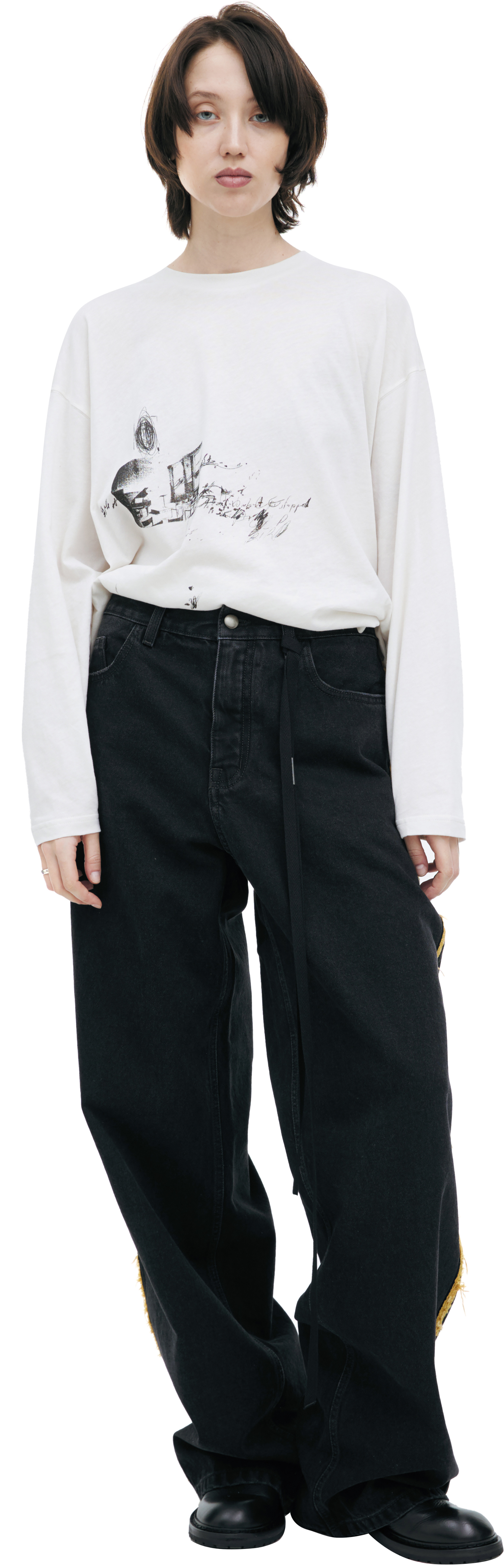 Ann Demeulemeester Свободные джинсы с лампасами