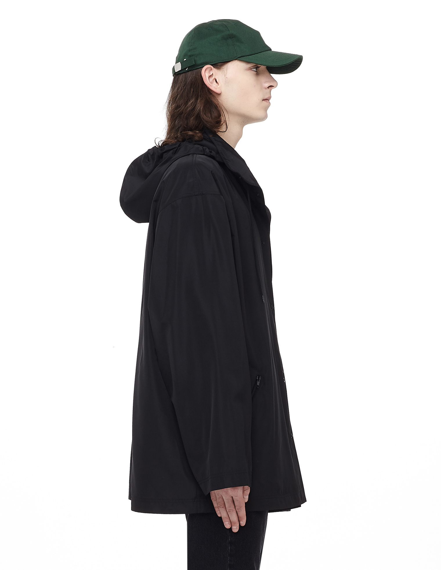 Balenciaga Плащ на кнопках с капюшоном