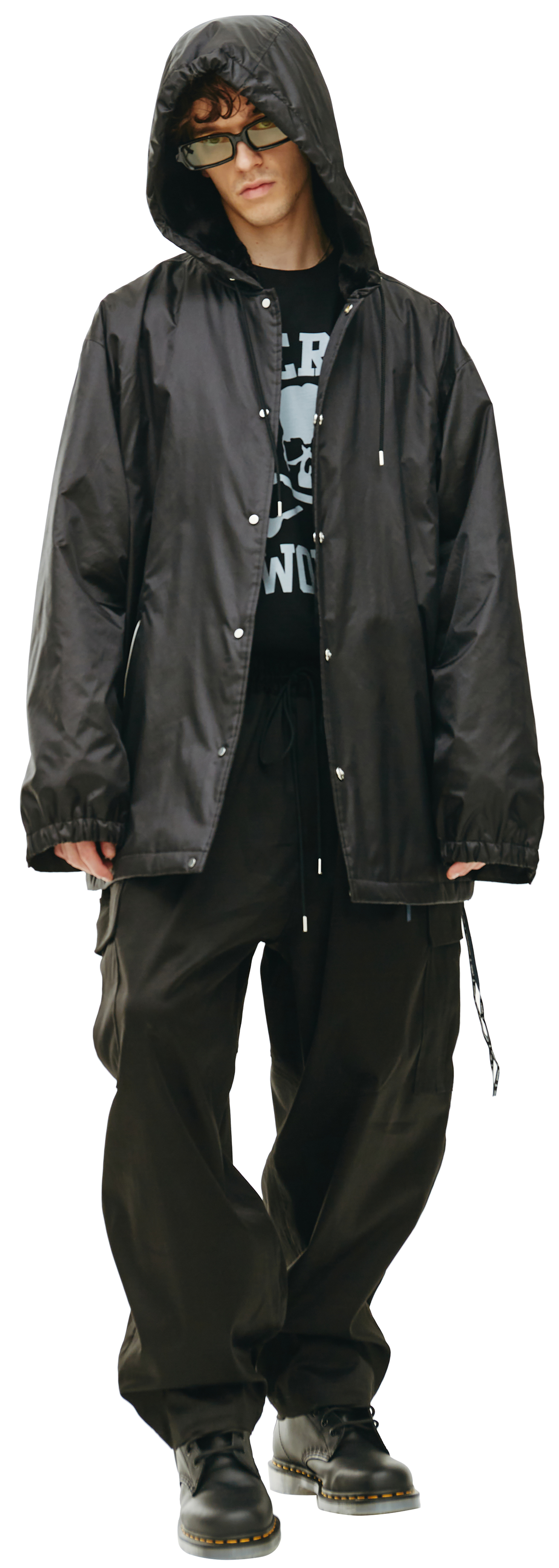 Mastermind WORLD Черная куртка с меховым капюшоном