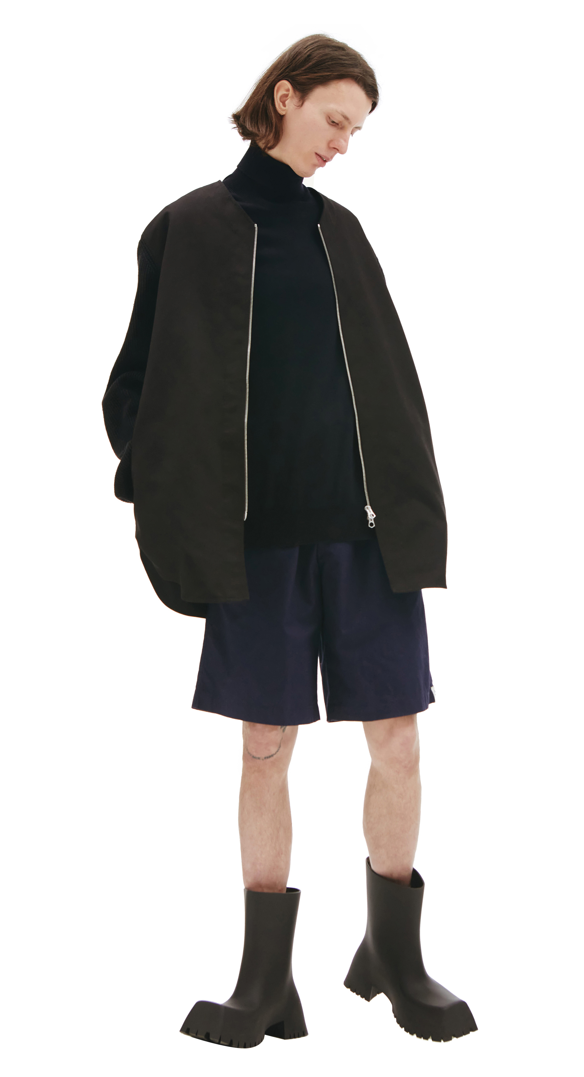 Jil Sander Черная комбинированная куртка