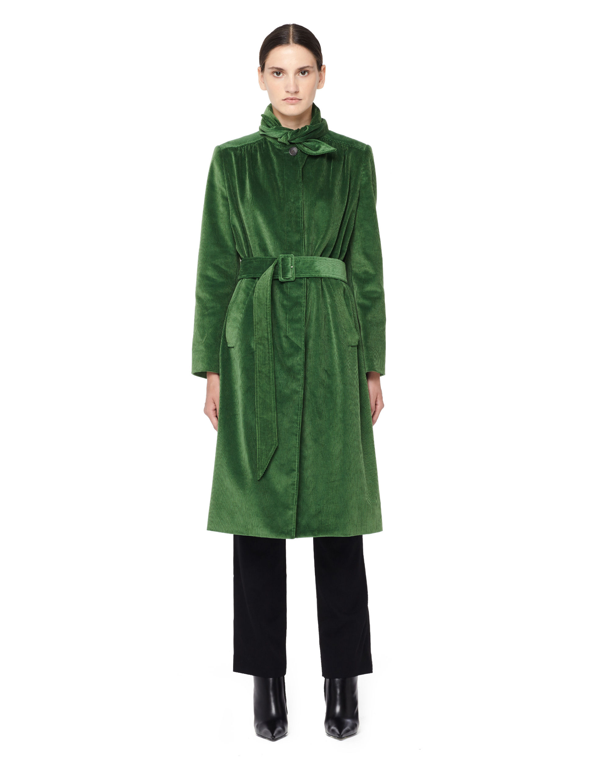 Balenciaga Вельветовый тренч с воротником-платком