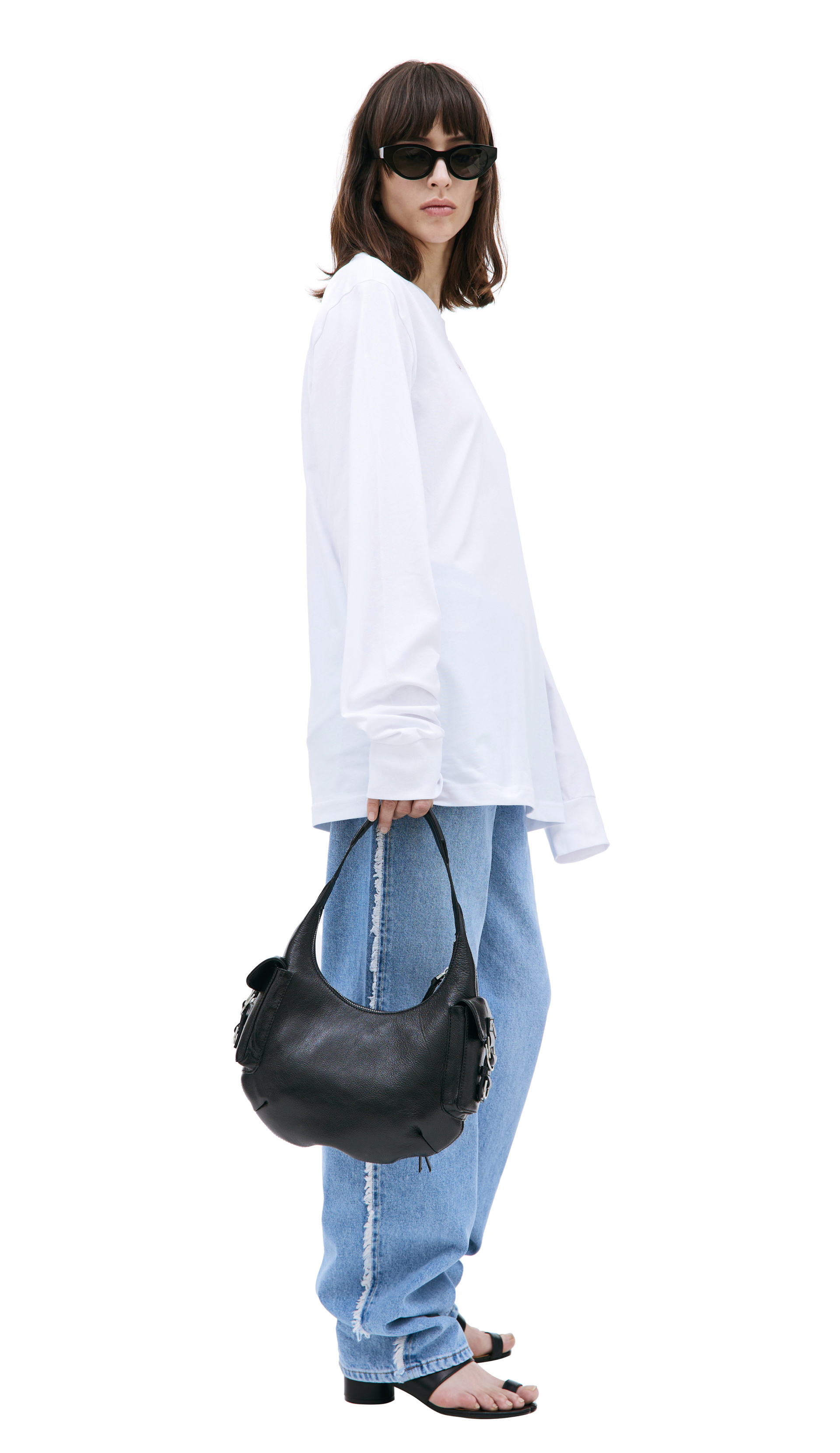 Blumarine Кожаная сумка Hobo small с карманами