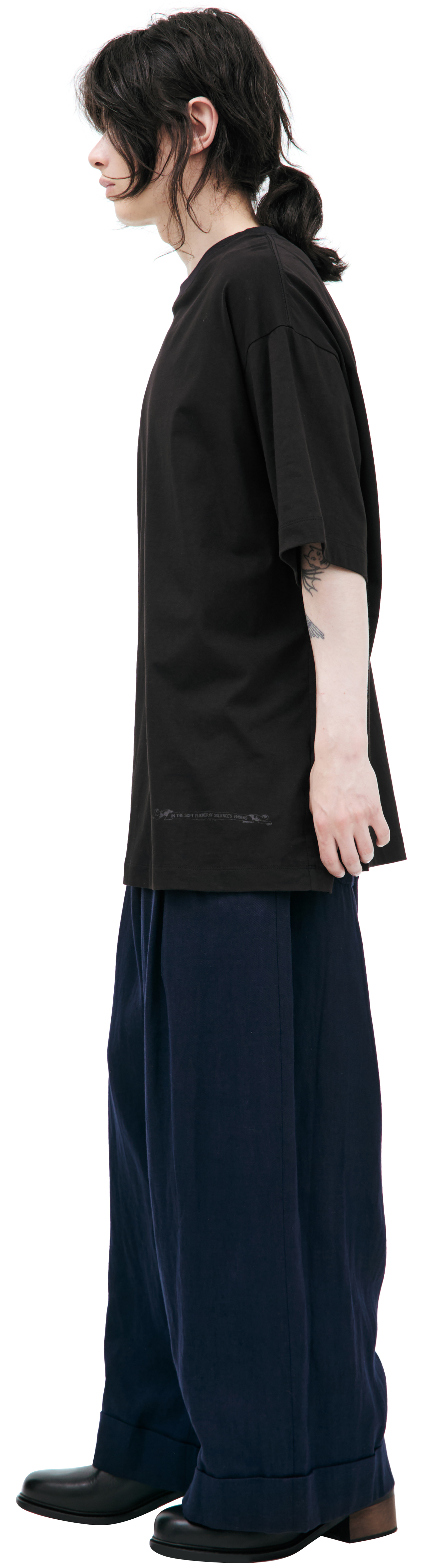 Ziggy Chen Футболка-0M2520209 принт дым на спине, оверсайз, черн