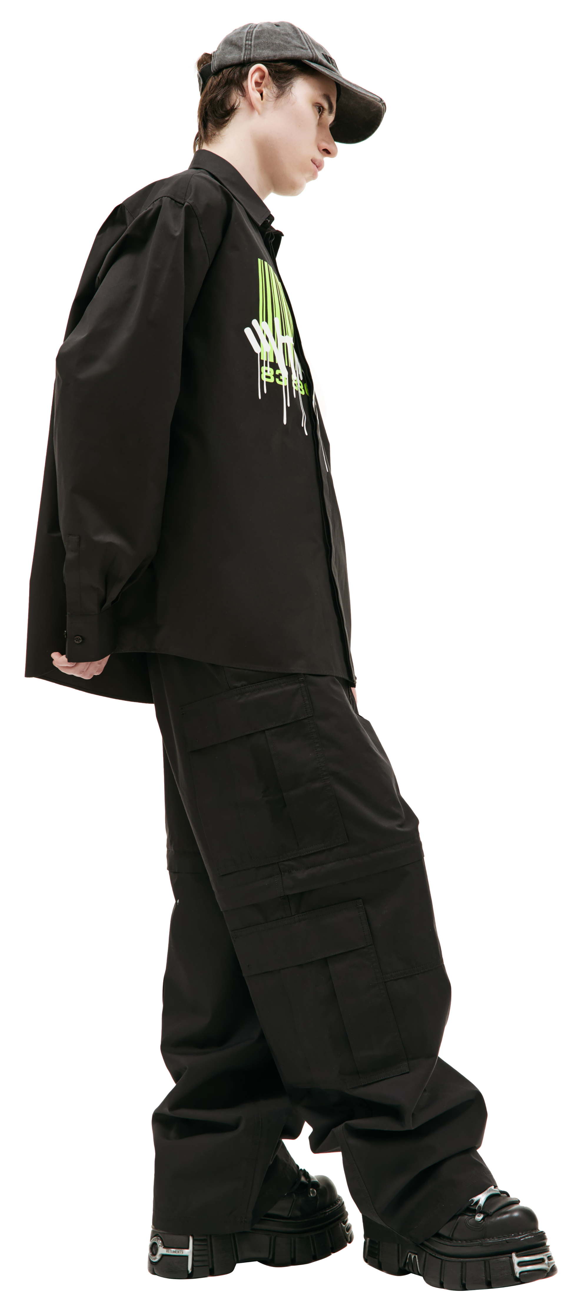 VTMNTS Рубашка Barcode с неоновым принтом