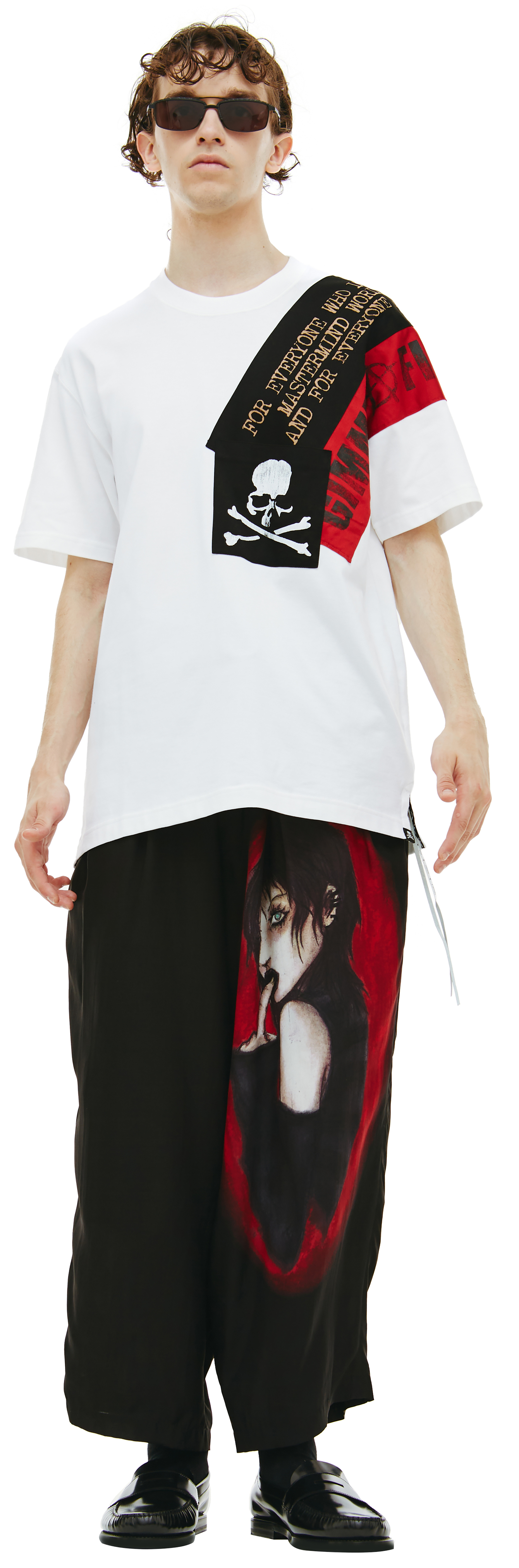 Mastermind WORLD Белая футболка с нашивками