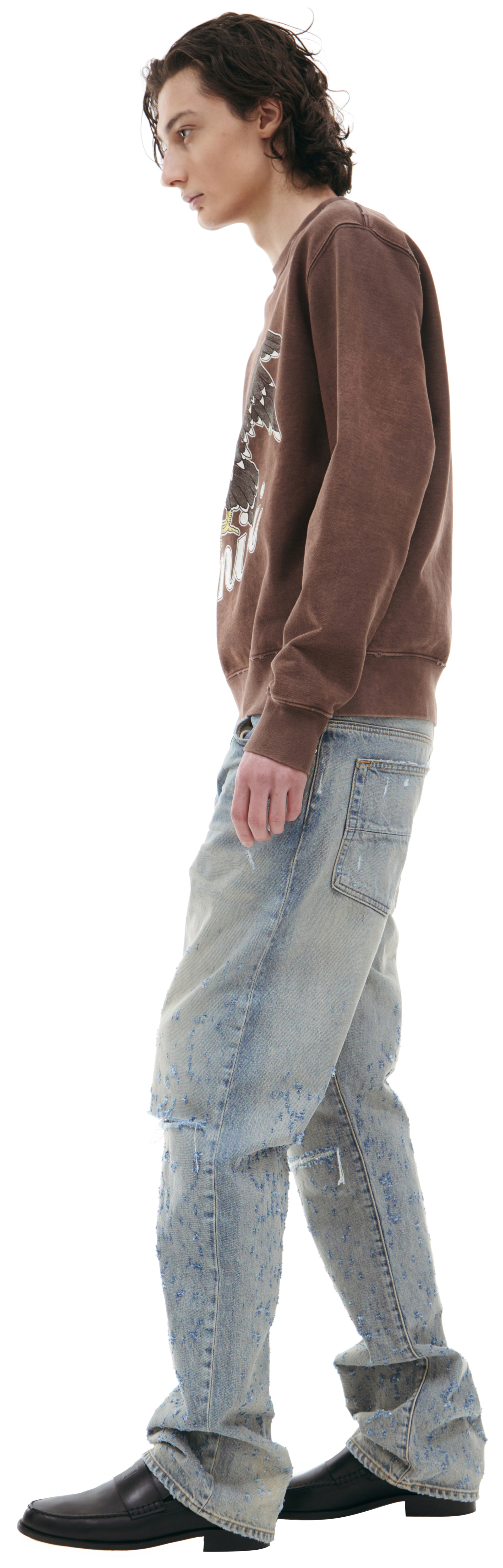 AMIRI Коричневый свитшот с принтом