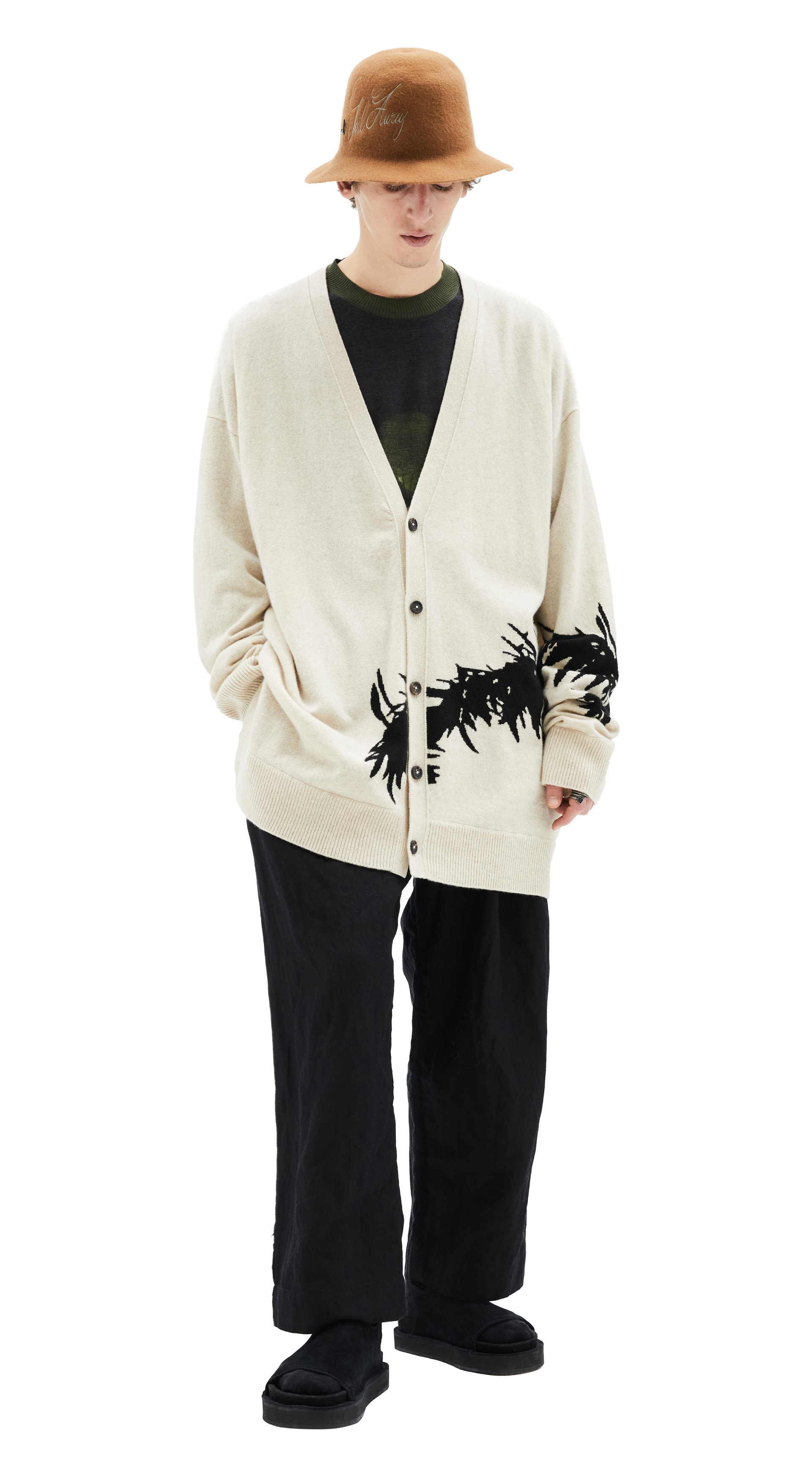 Junya Watanabe Шерстяная шляпа с вышитым логотипом