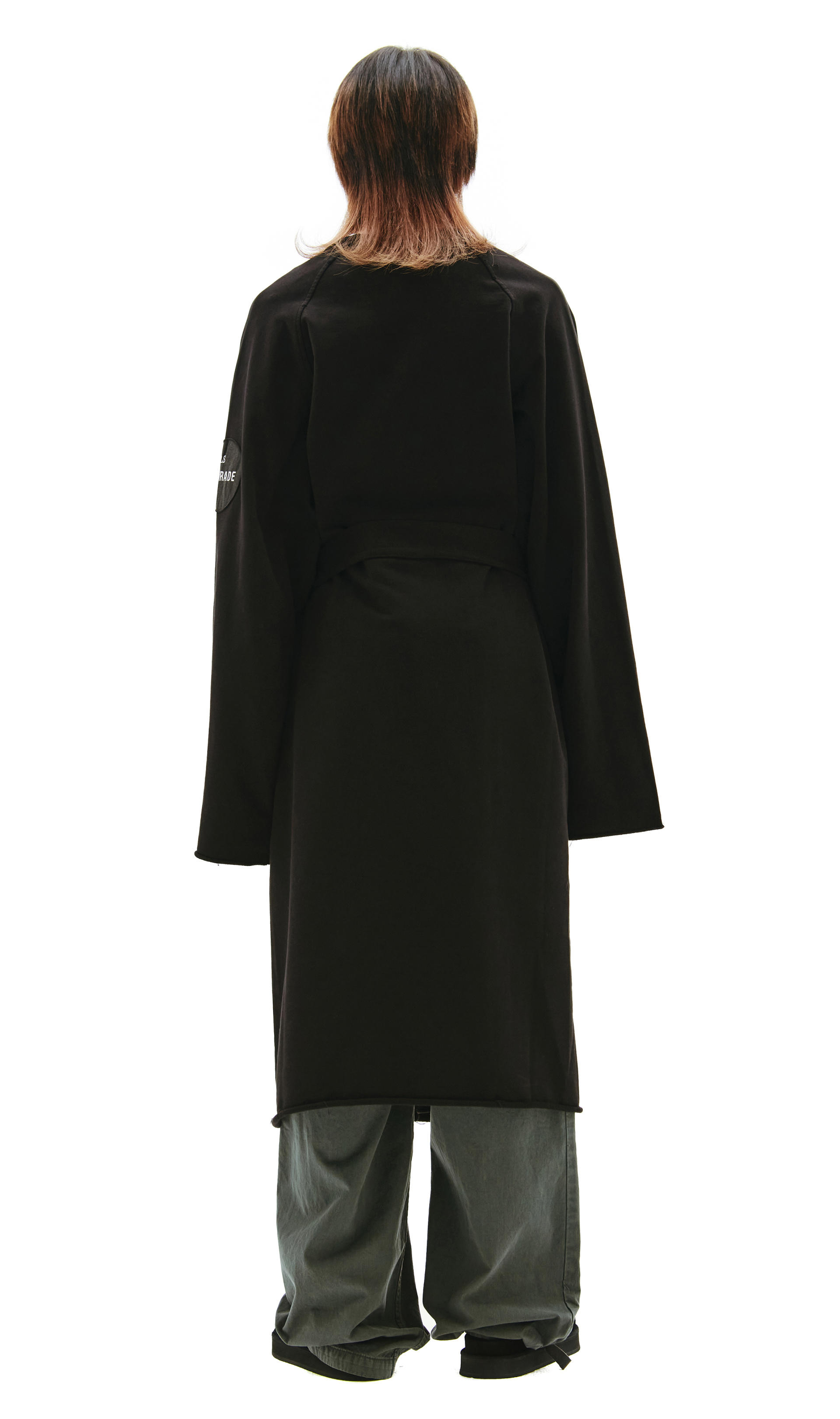 Raf Simons Черное пальто с нашивками