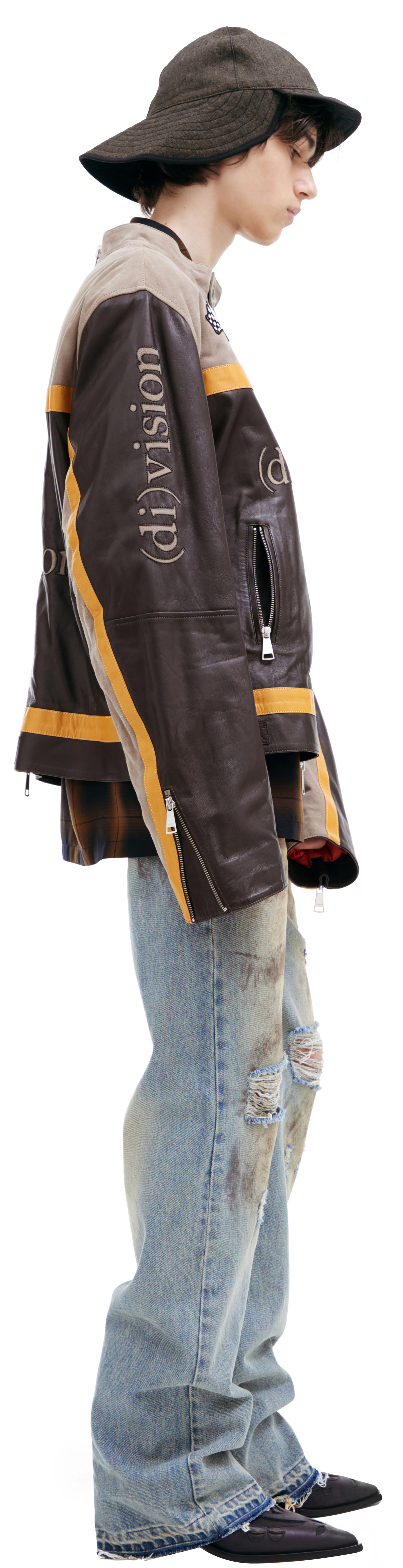 (di)vision Кожаная куртка с логотипом