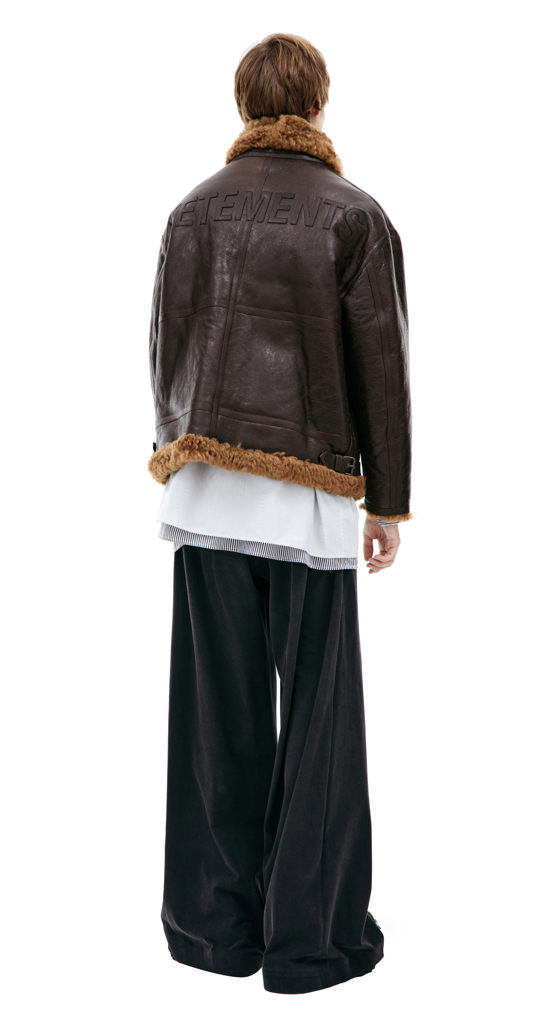 VETEMENTS Кожаная куртка-авиатор