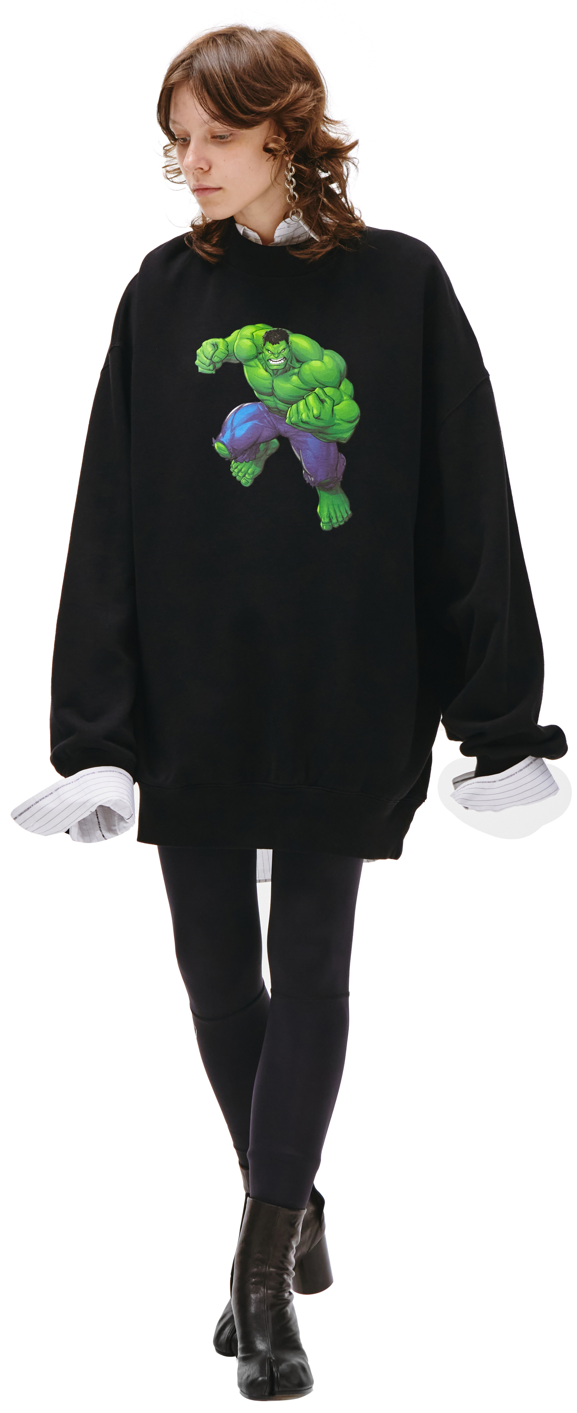 Balenciaga Черный свитшот с принтом Balenciaga х Marvel