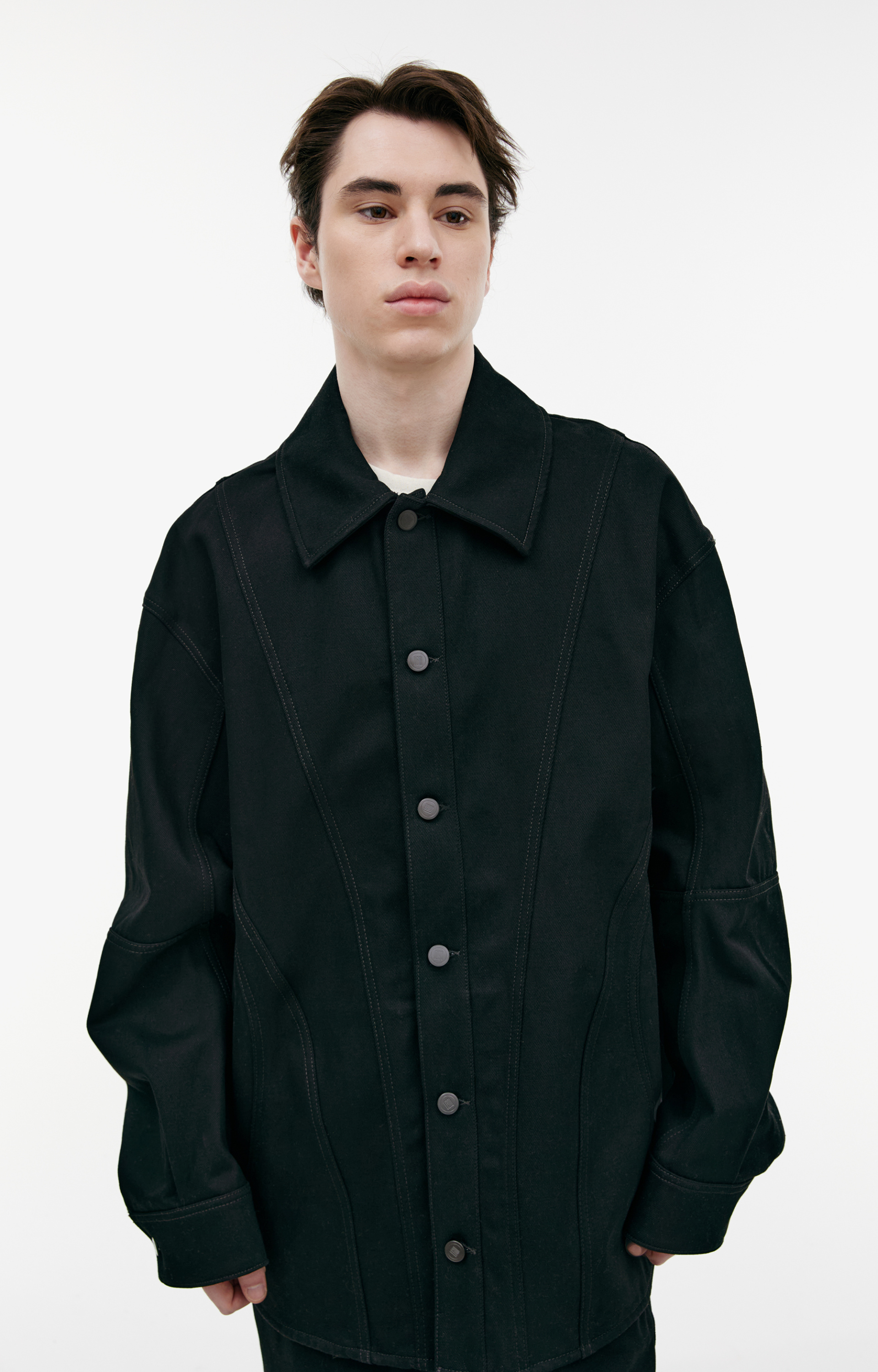 LOUIS GABRIEL NOUCHI Джинсовая куртка с фигурными швами