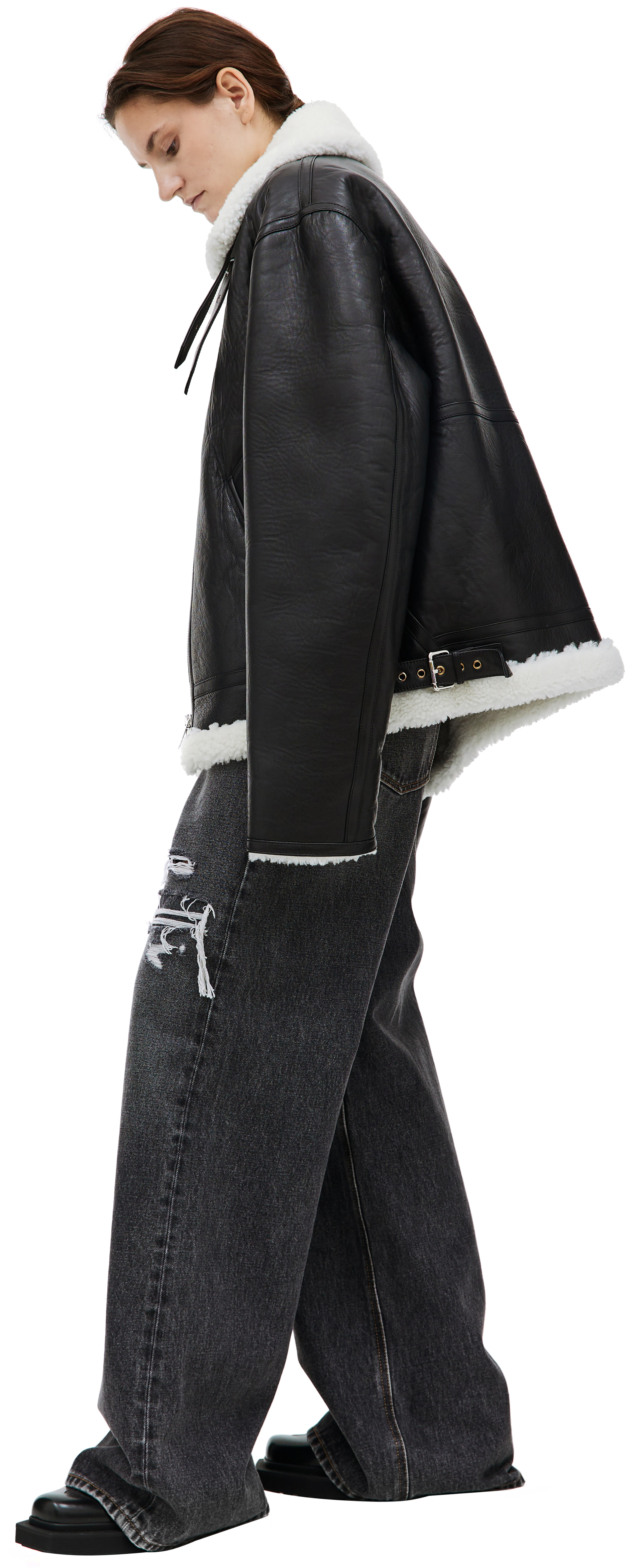 VTMNTS Черная дубленка с пряжками