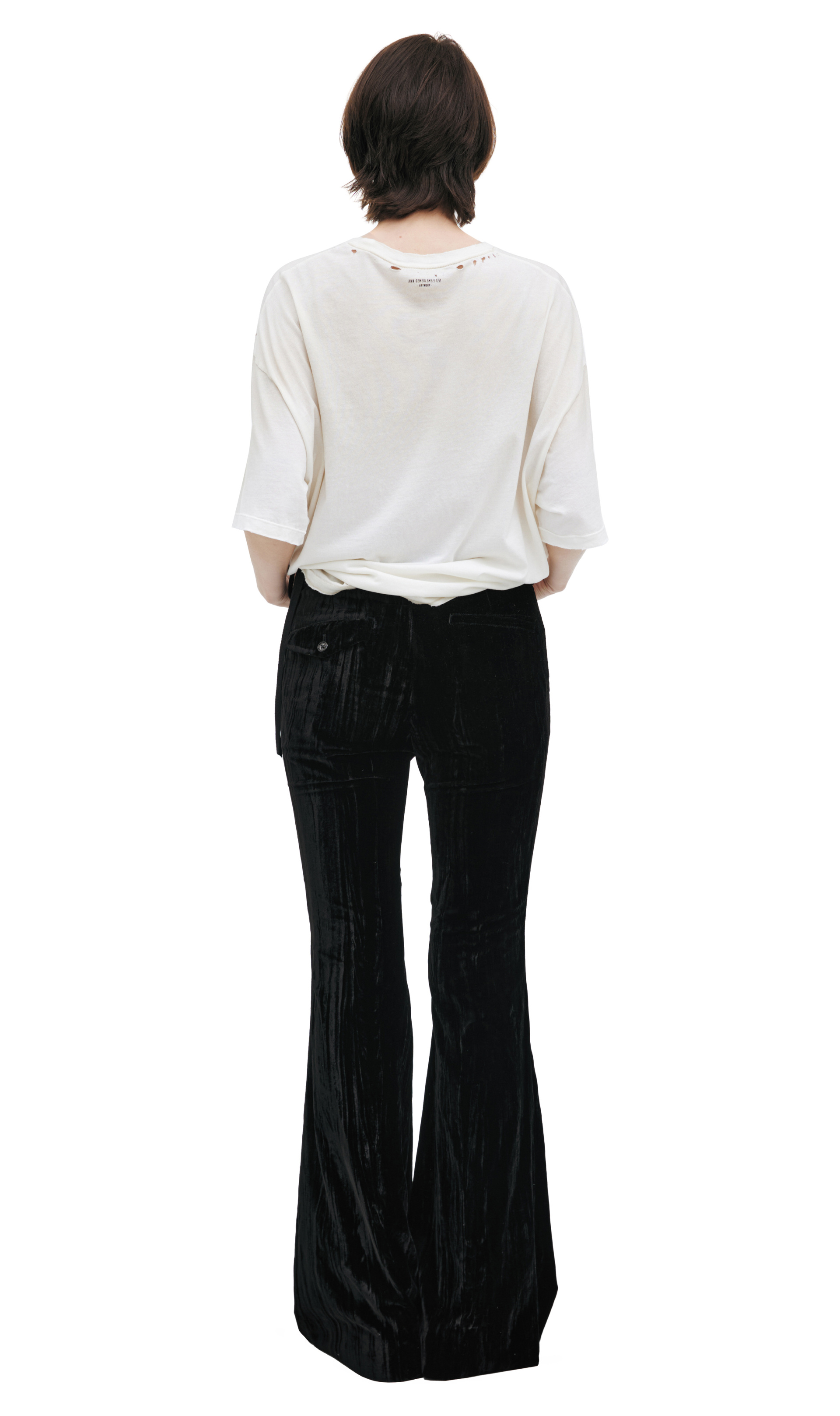 Ann Demeulemeester Бархатные брюки с завязками на талии