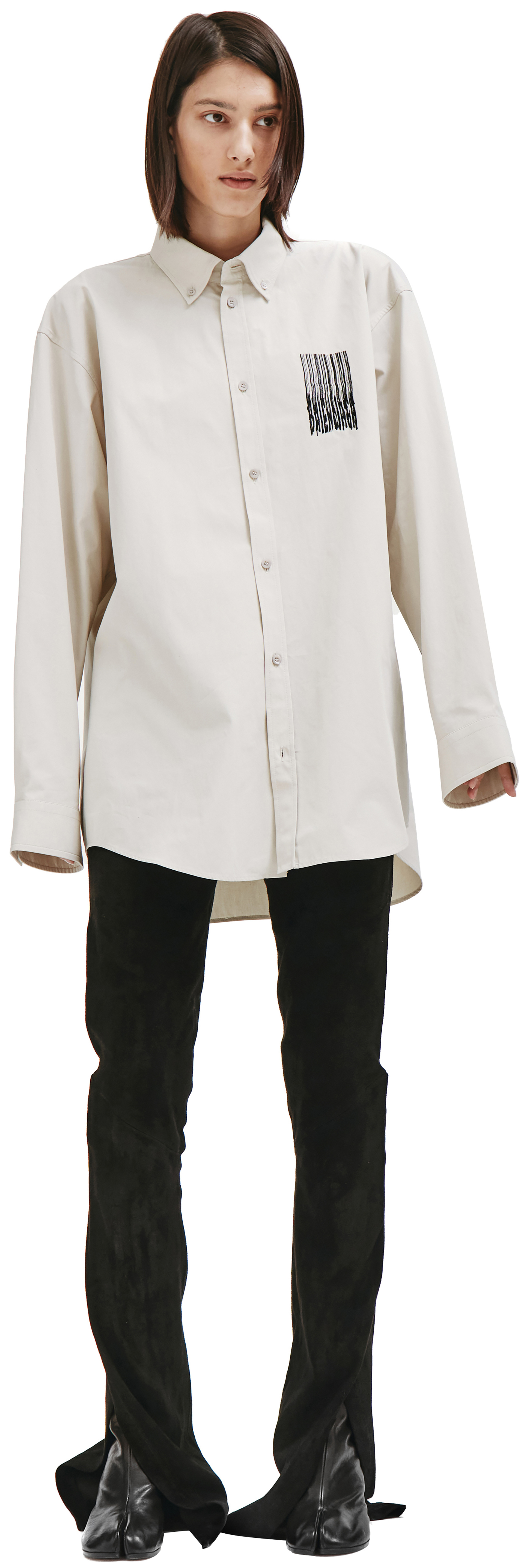 Balenciaga Бежевая рубашка с принтом