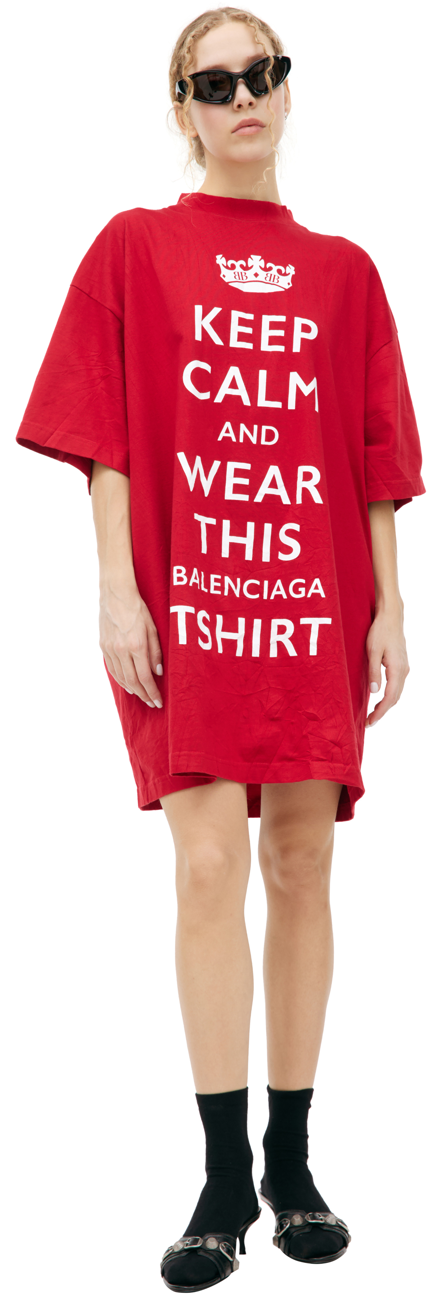 Balenciaga Красная футболка оверсайз